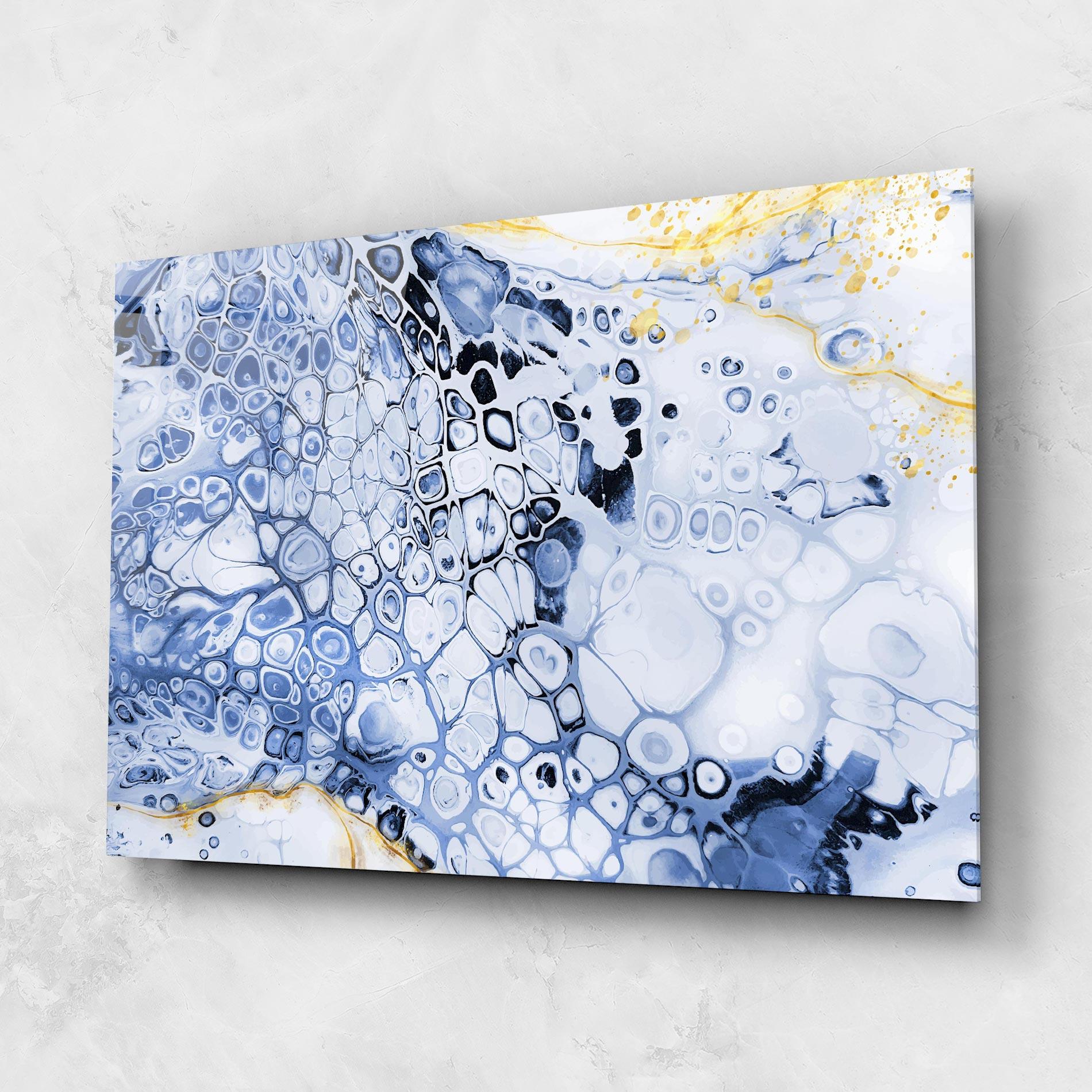 Üvegkép Blue Yellow Water Art mockup 1