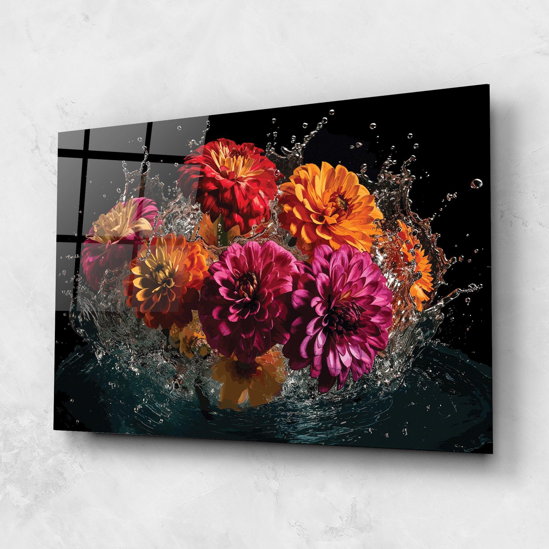 Üvegkép Flower Water Splash mockup 1