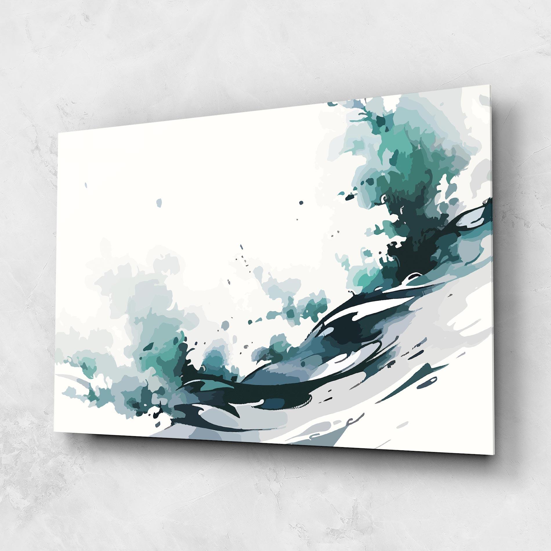 Üvegkép Green Blue Wave mockup 1