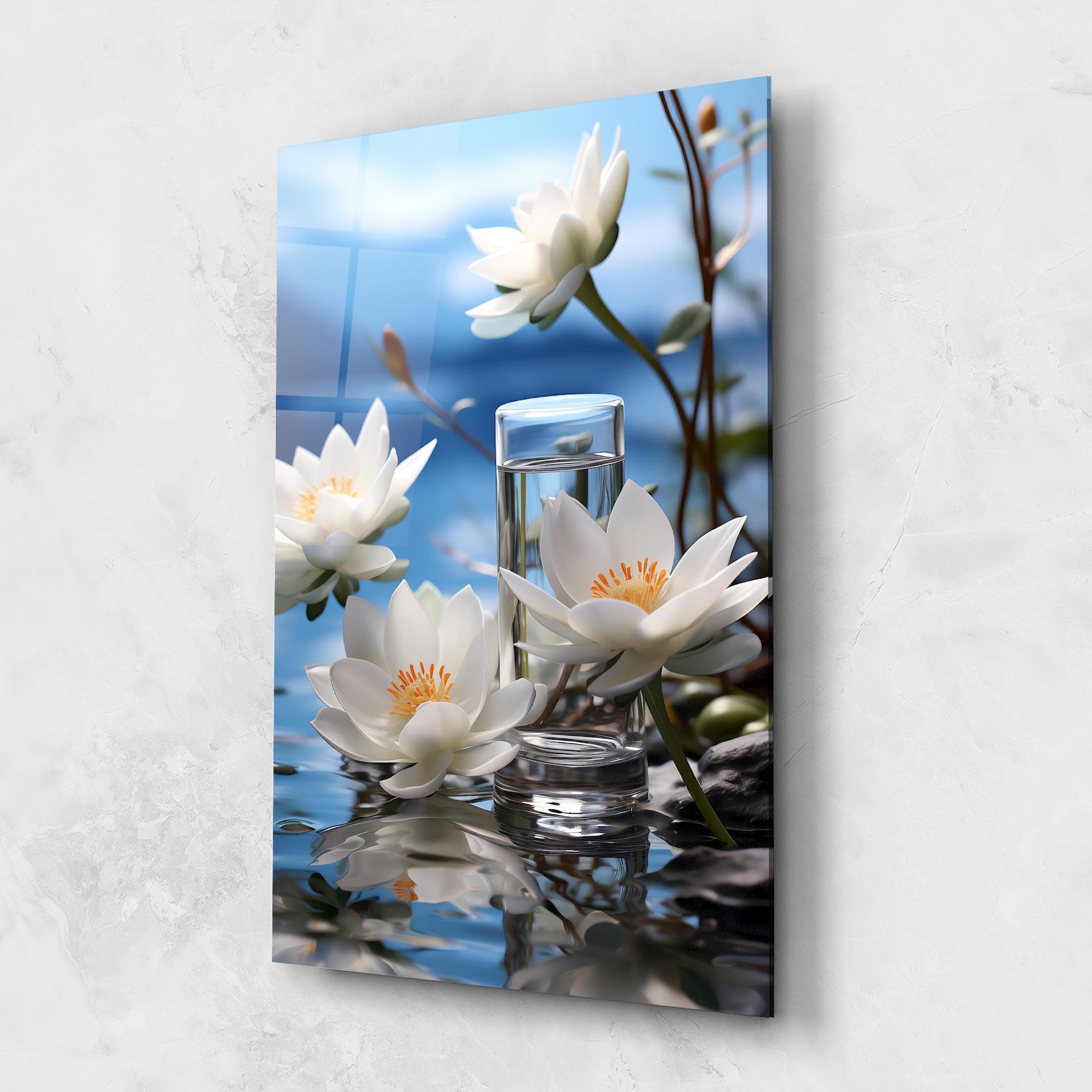 Üvegkép Flower Water Glass mockup 1
