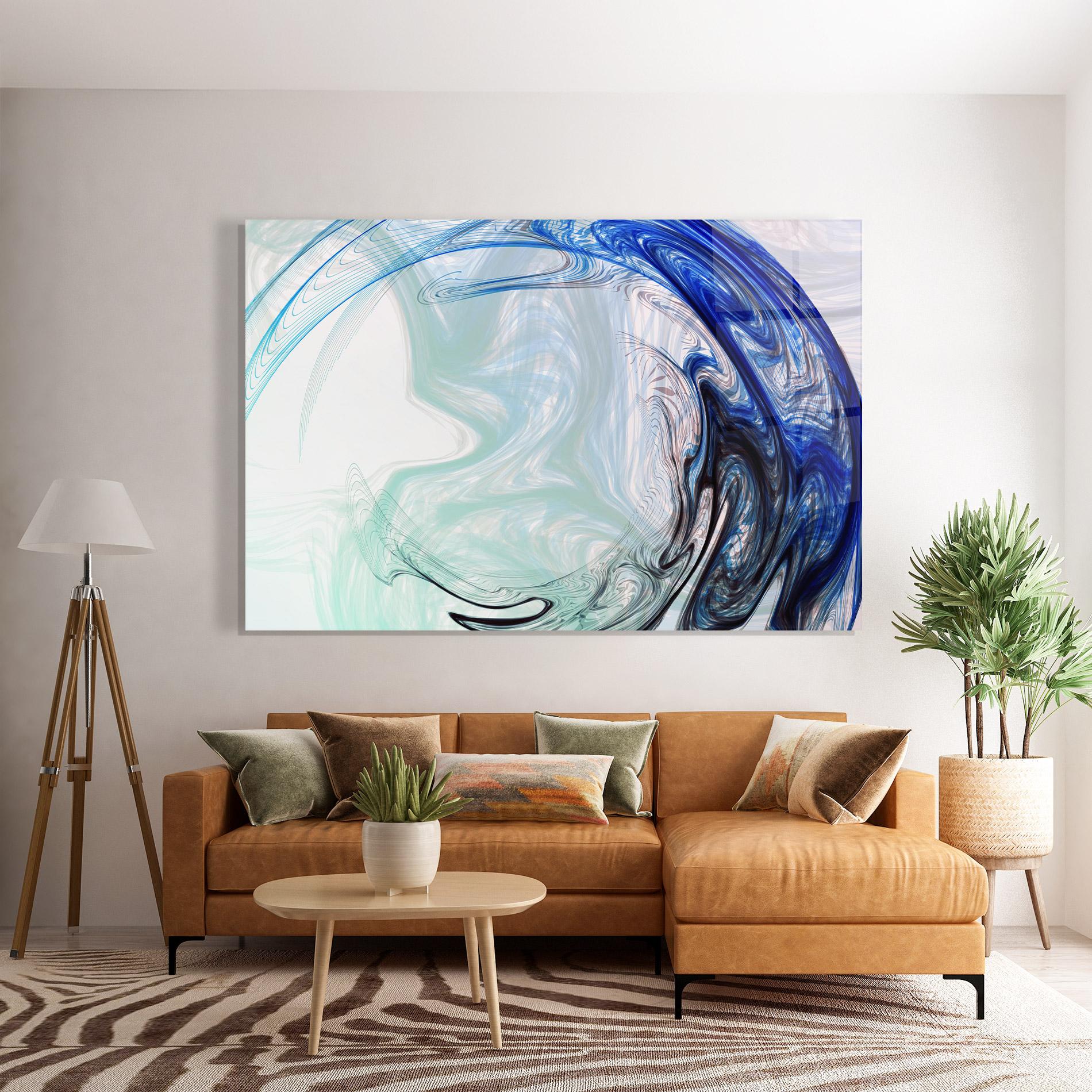 Üvegkép Blue Black Art mockup 7