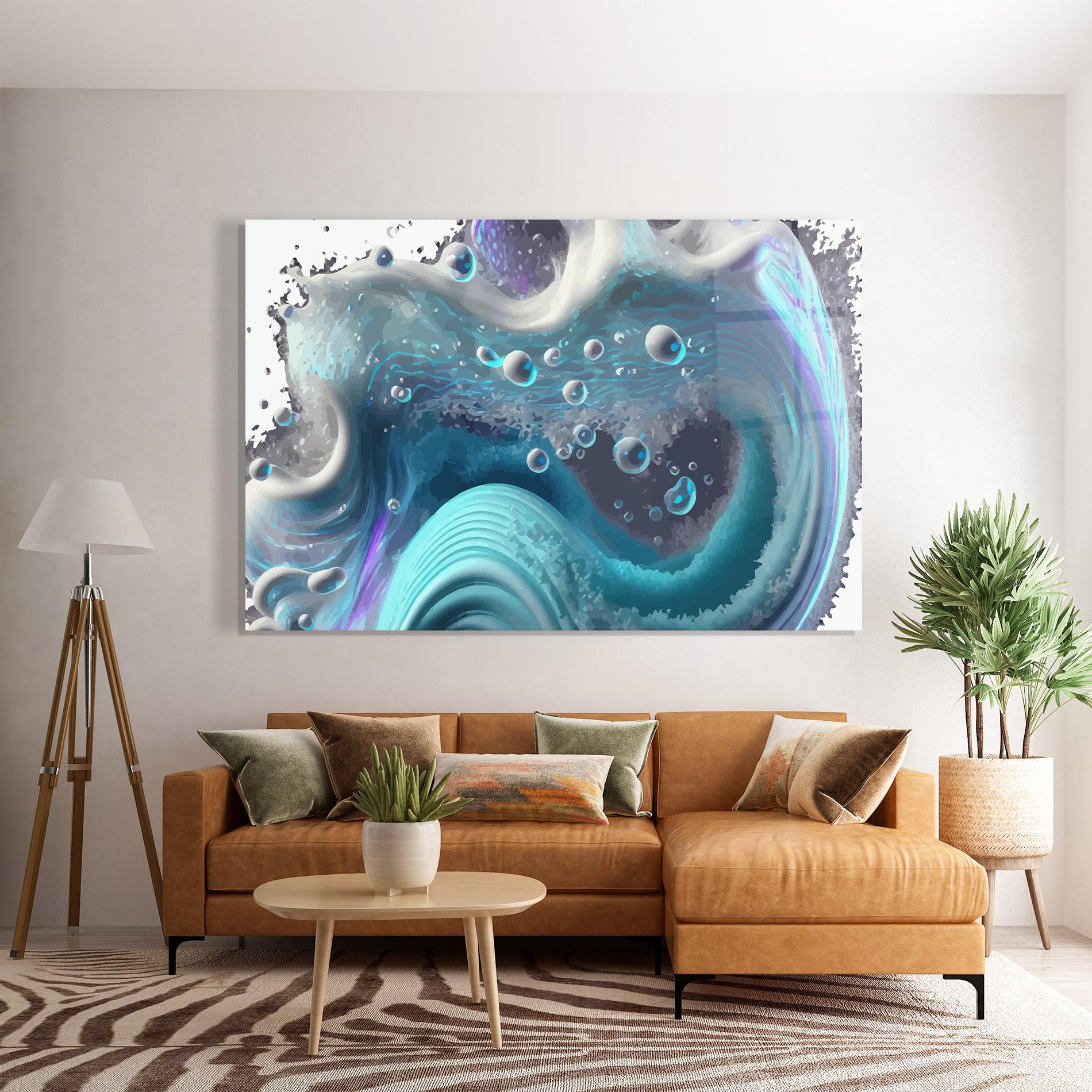 Üvegkép Blue Purple Water mockup 7