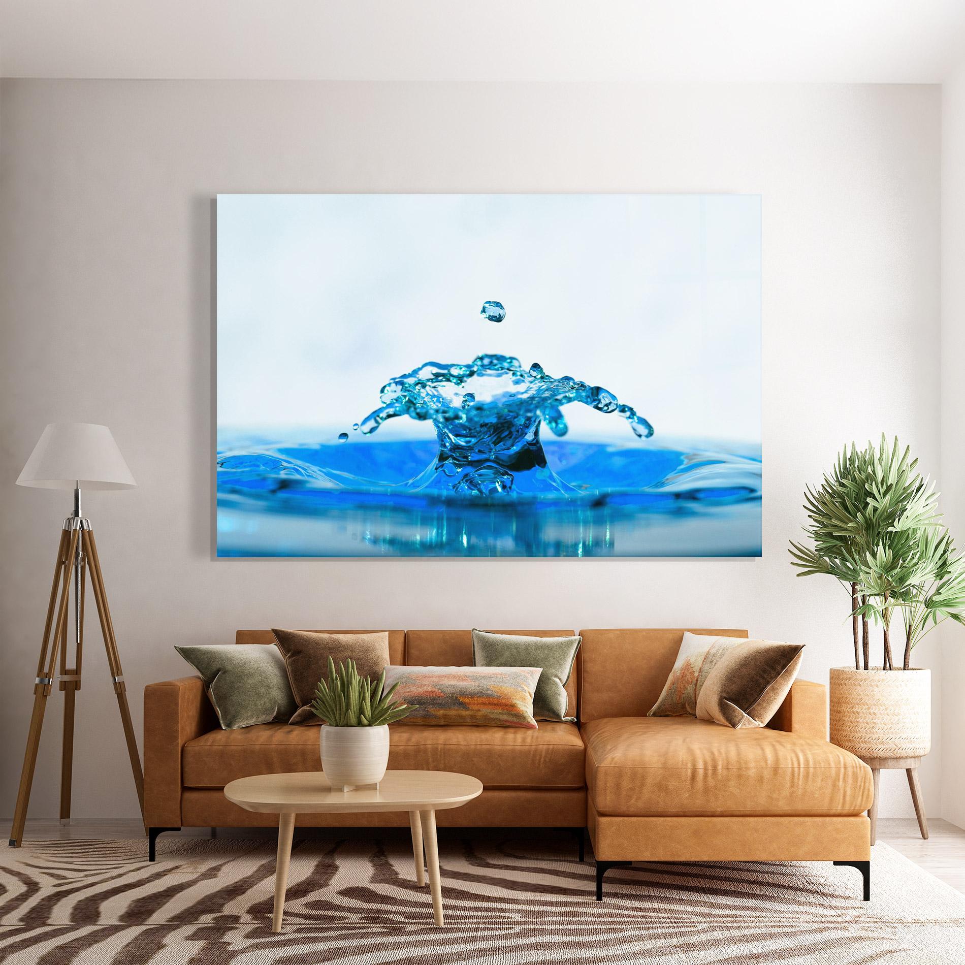 Üvegkép Blue Water Splash mockup 7
