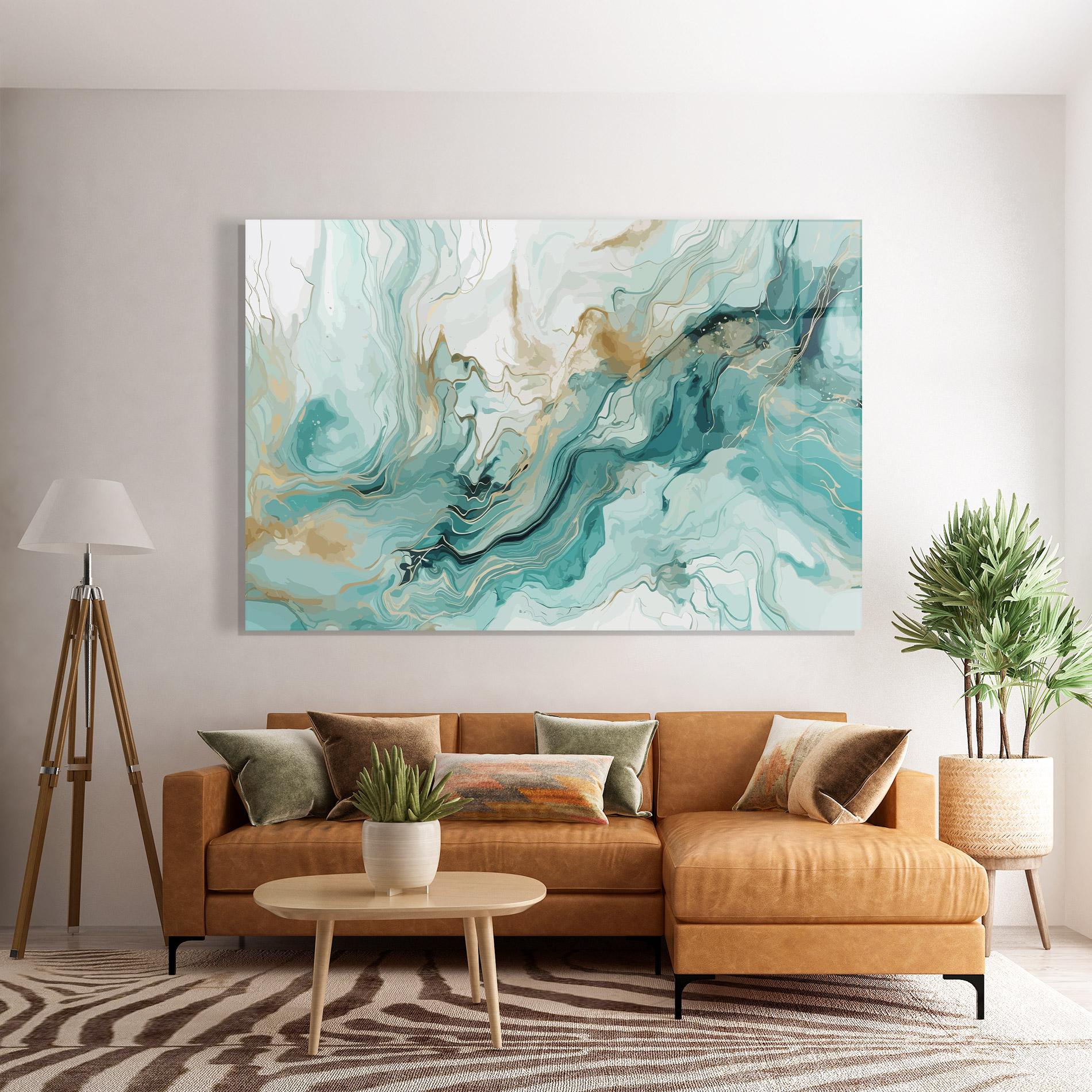 Üvegkép Green Gold Water mockup 7