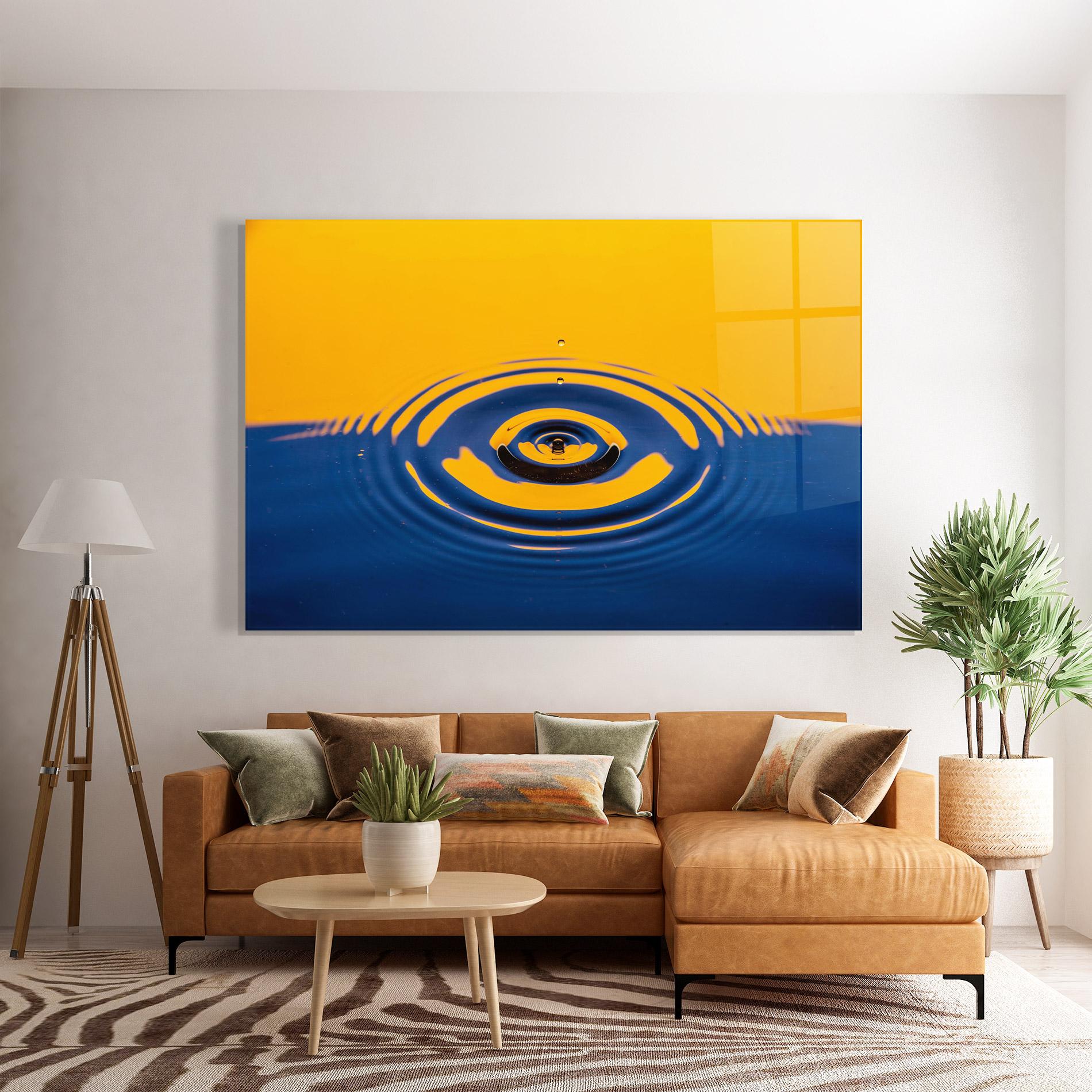 Üvegkép Yellow Blue Drop mockup 7