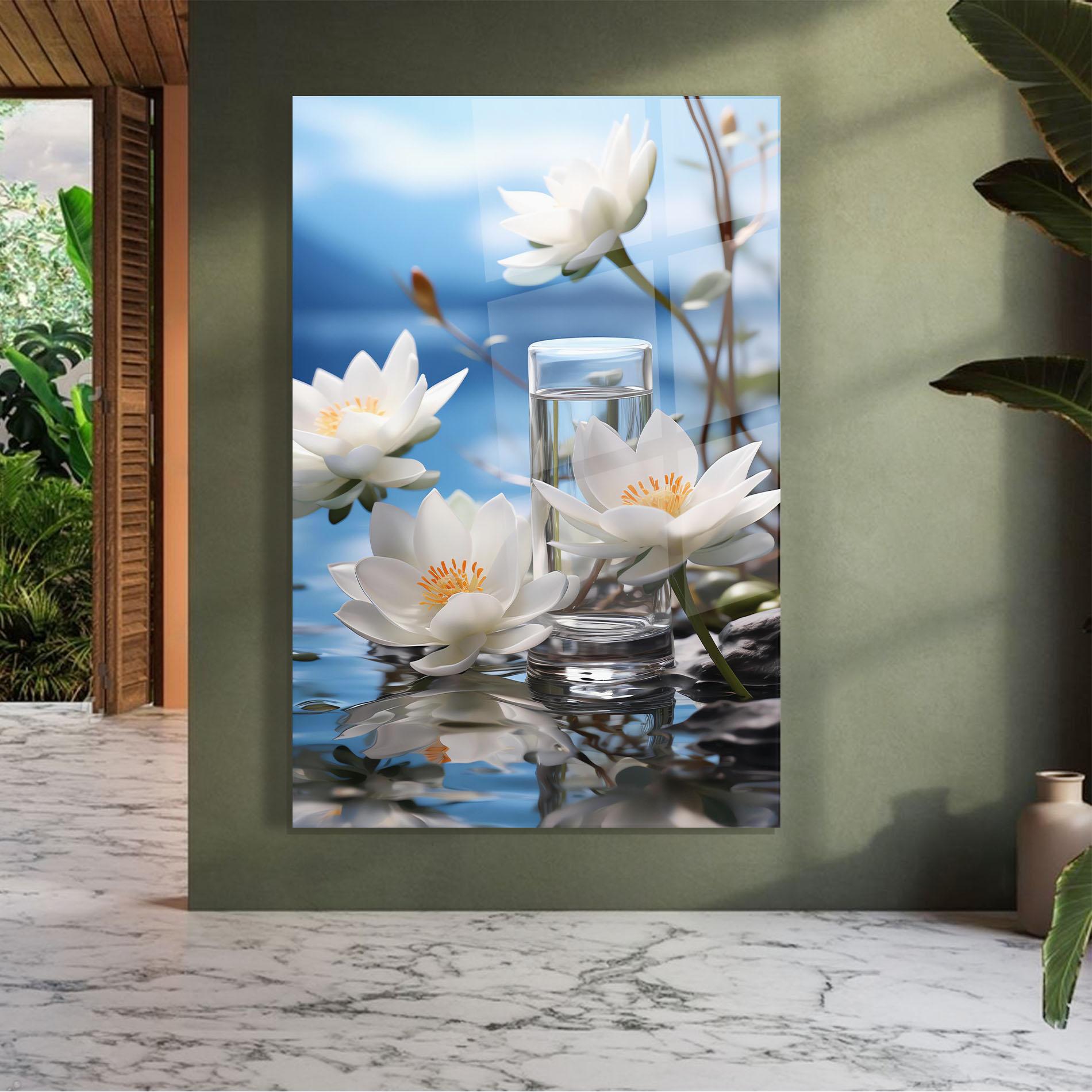 Üvegkép Flower Water Glass mockup 7