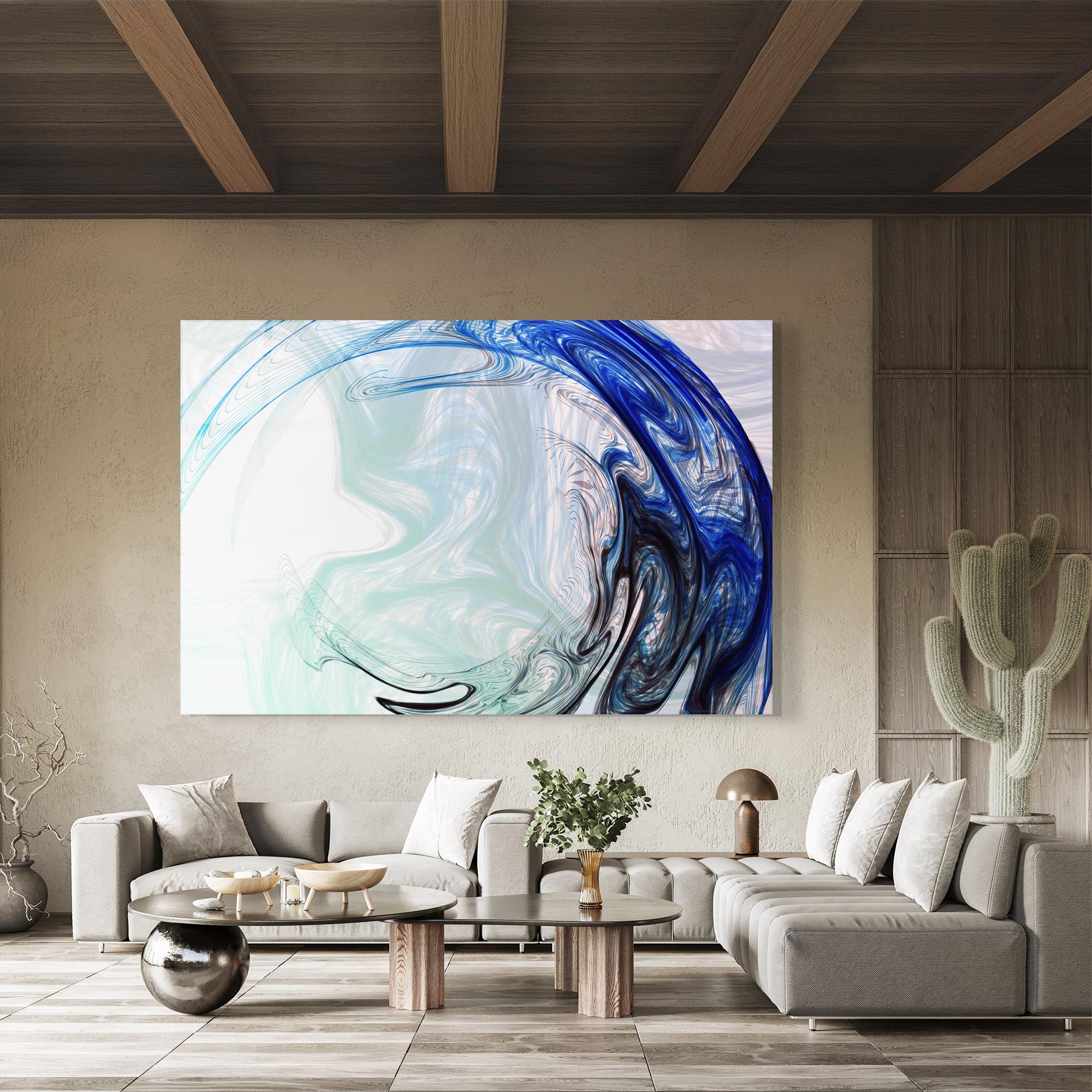 Üvegkép Blue Black Art mockup 8