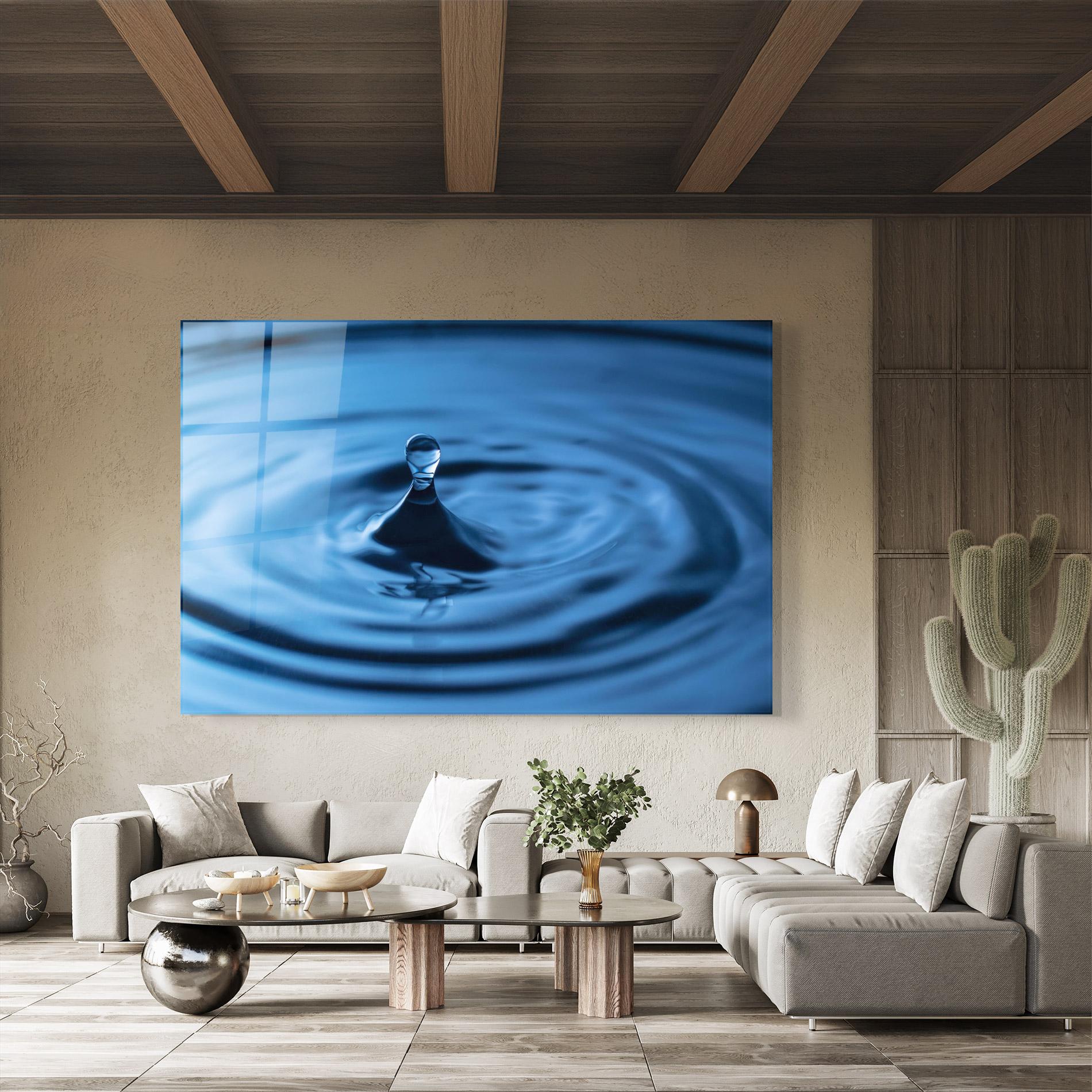 Üvegkép Blue Small Drop mockup 8