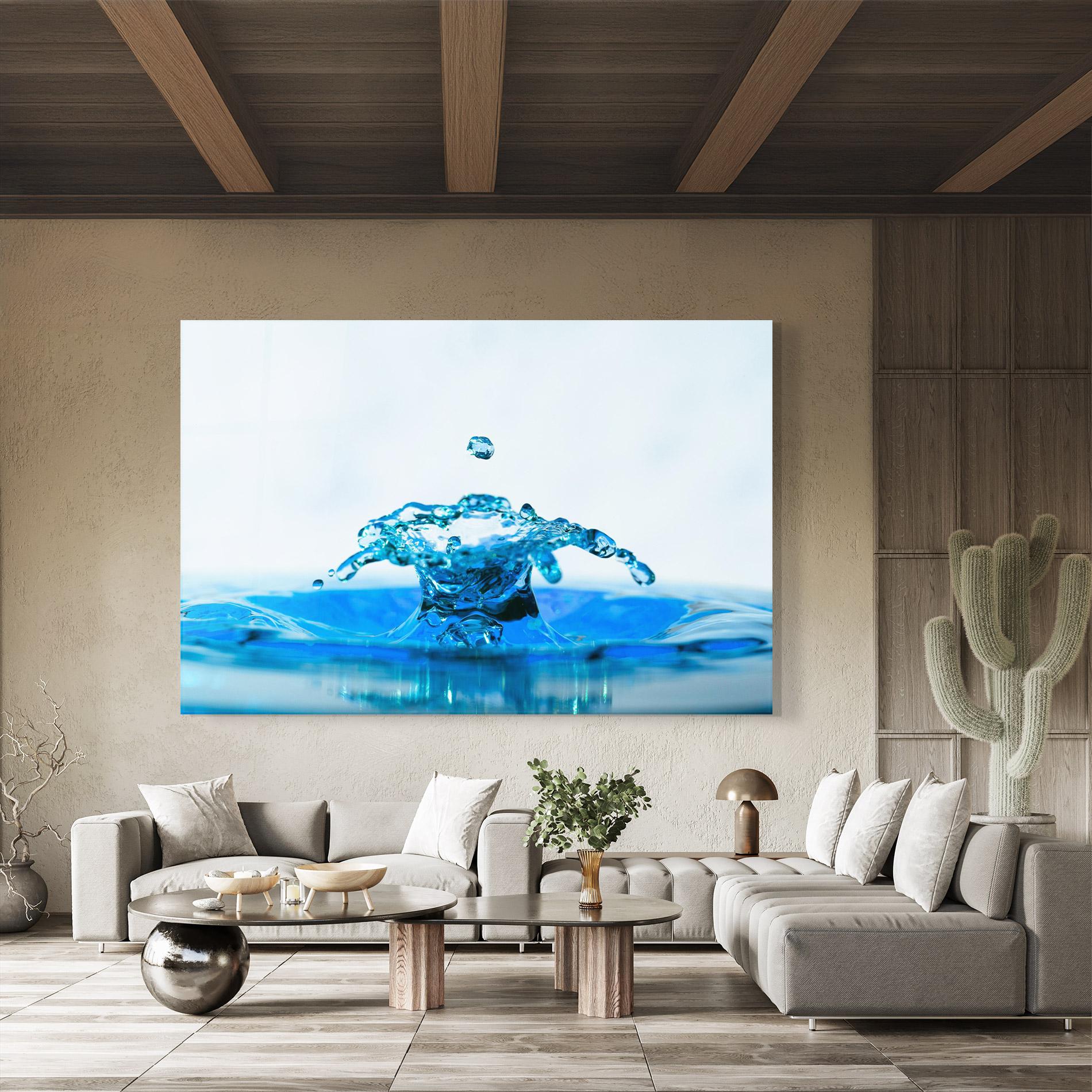 Üvegkép Blue Water Splash mockup 8