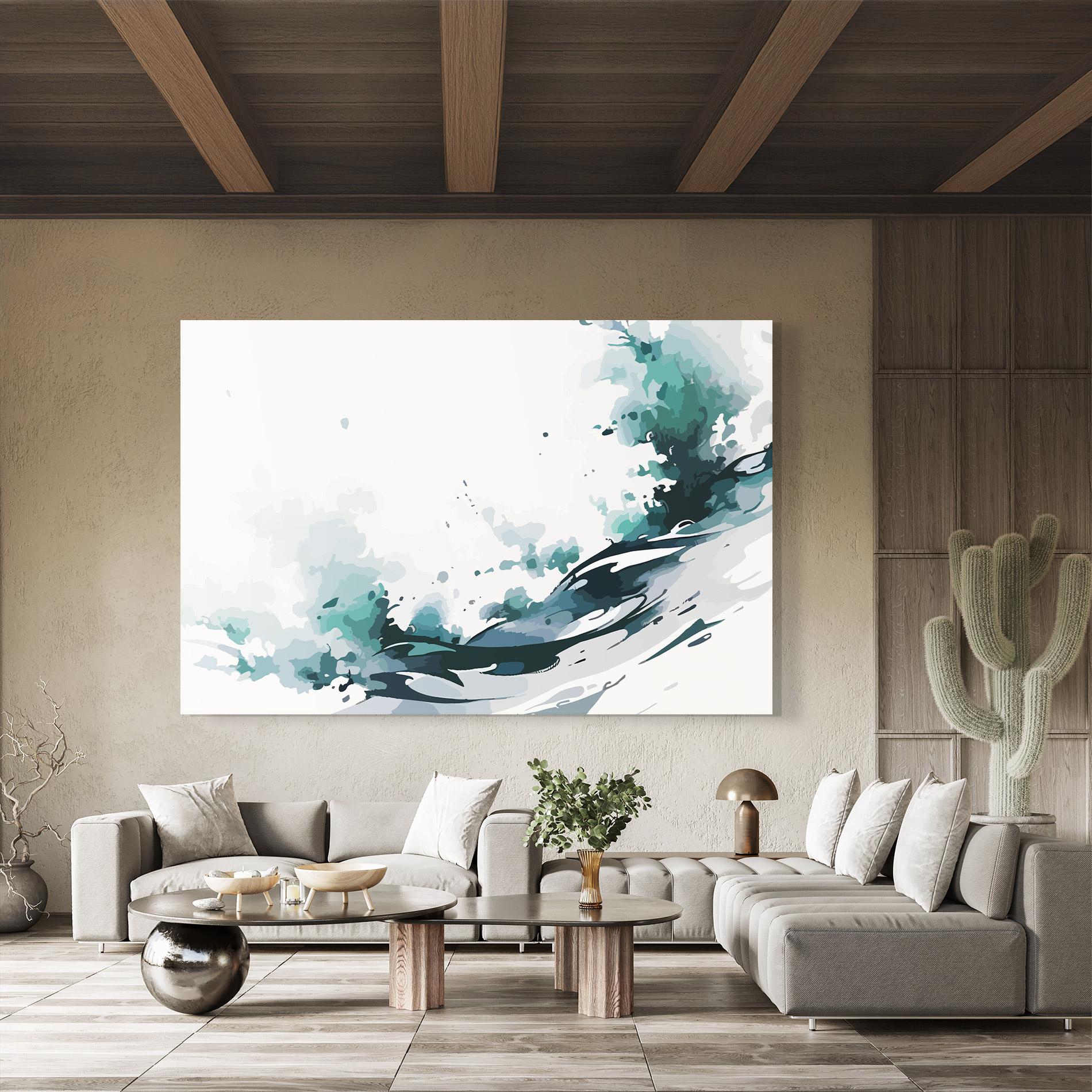 Üvegkép Green Blue Wave mockup 8