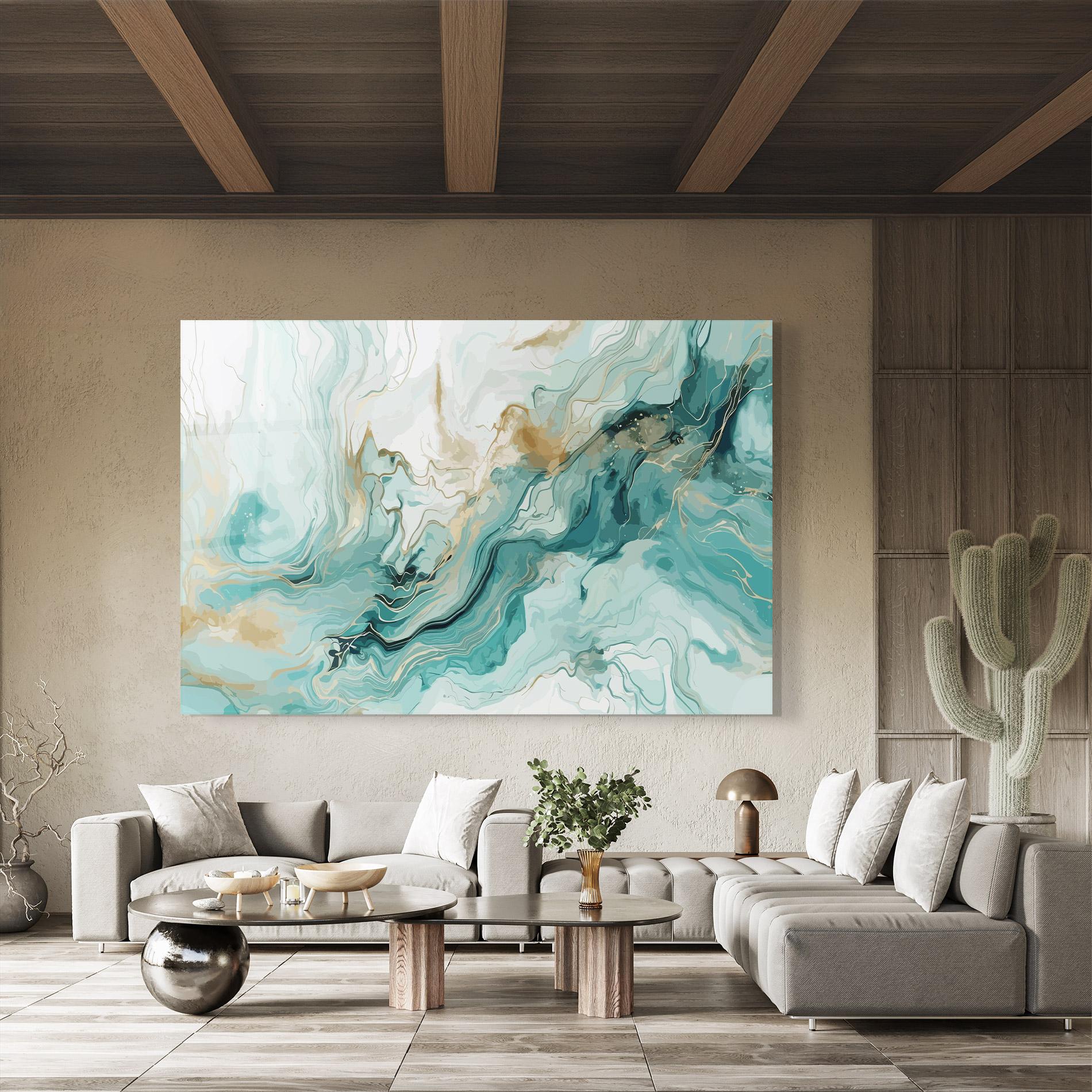 Üvegkép Green Gold Water mockup 8