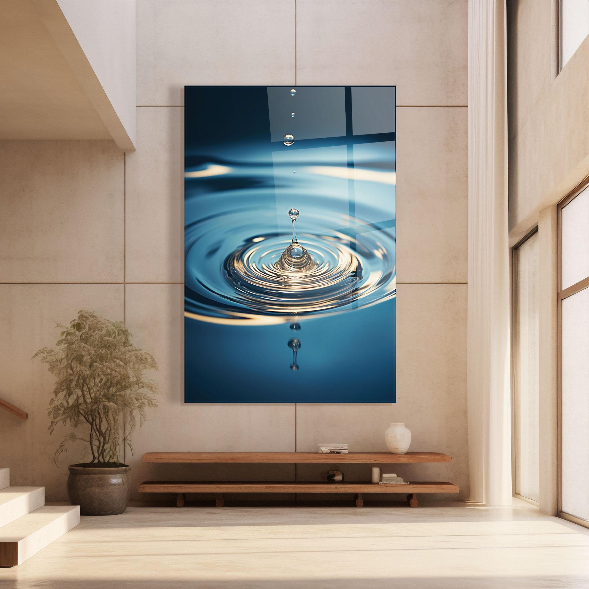 Üvegkép Cream Water Drop mockup 8