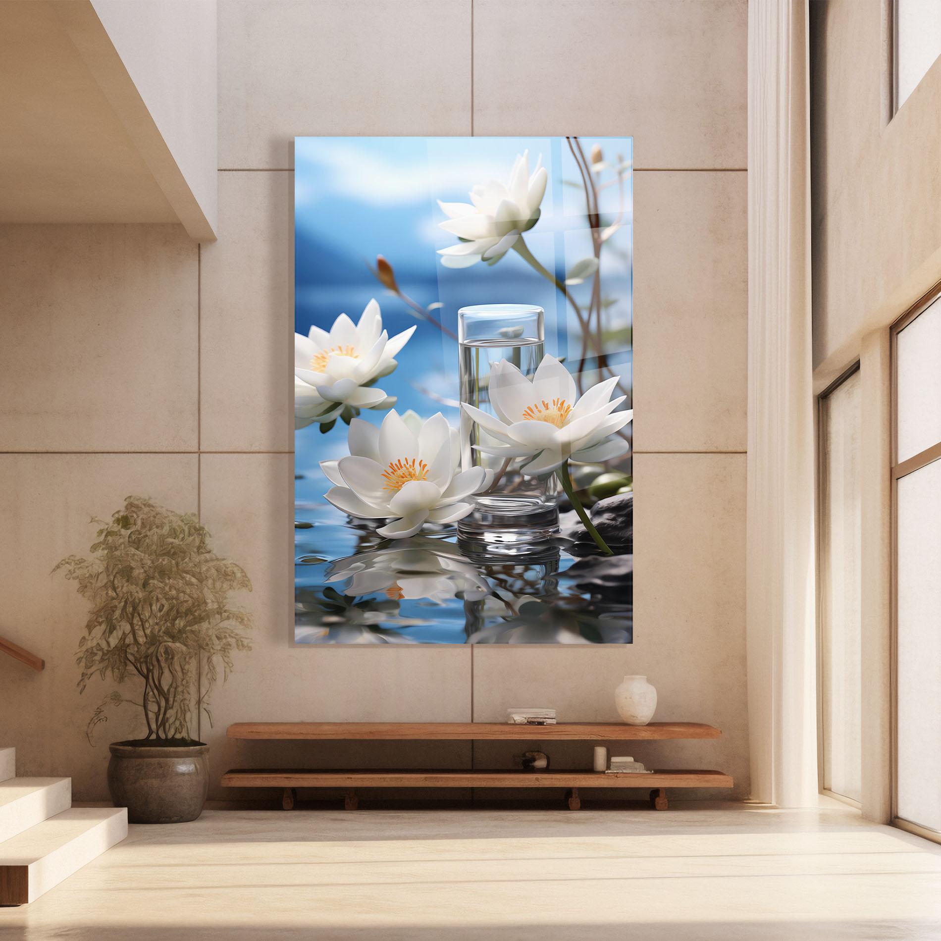 Üvegkép Flower Water Glass mockup 8