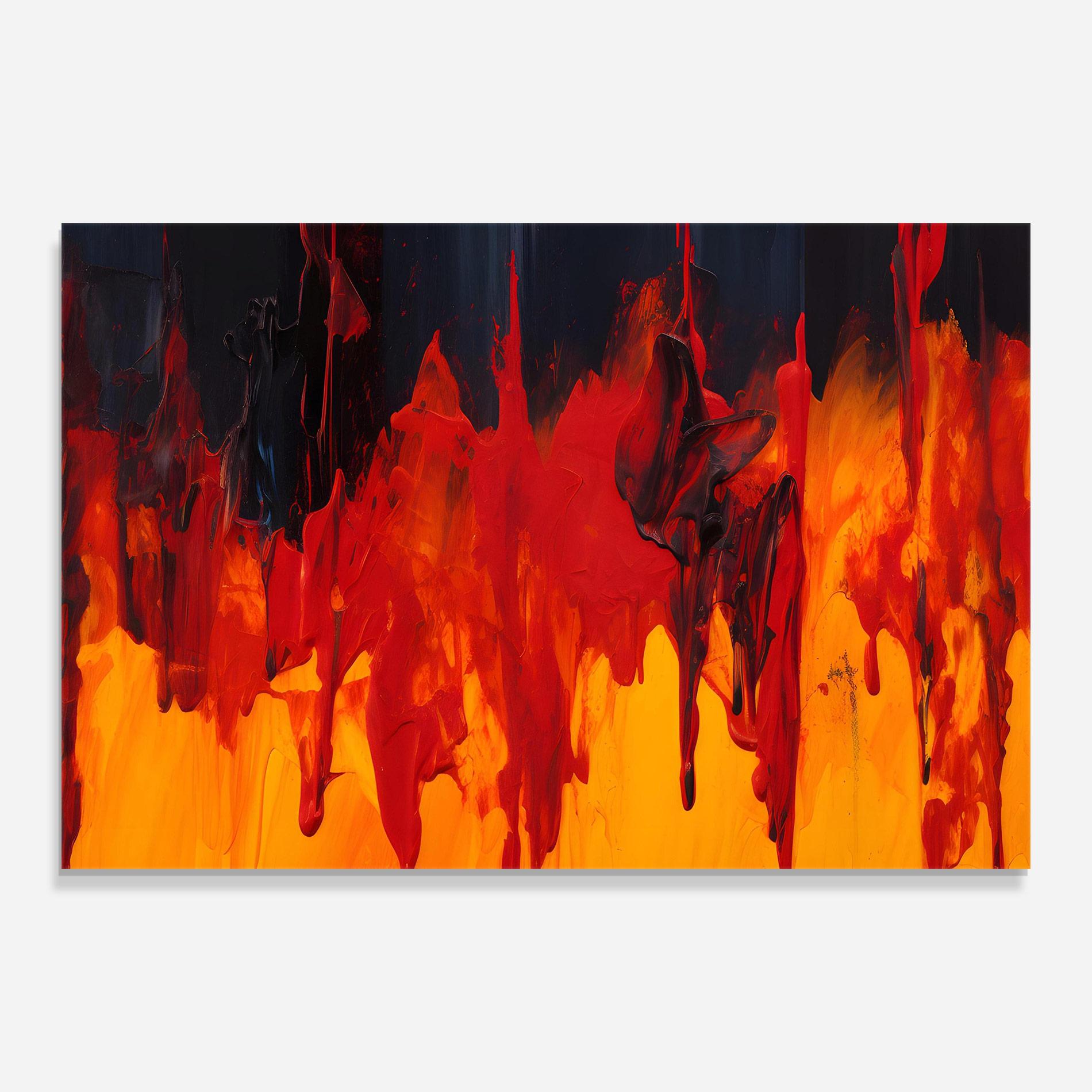Üvegkép Colorful Fire Art mockup 0