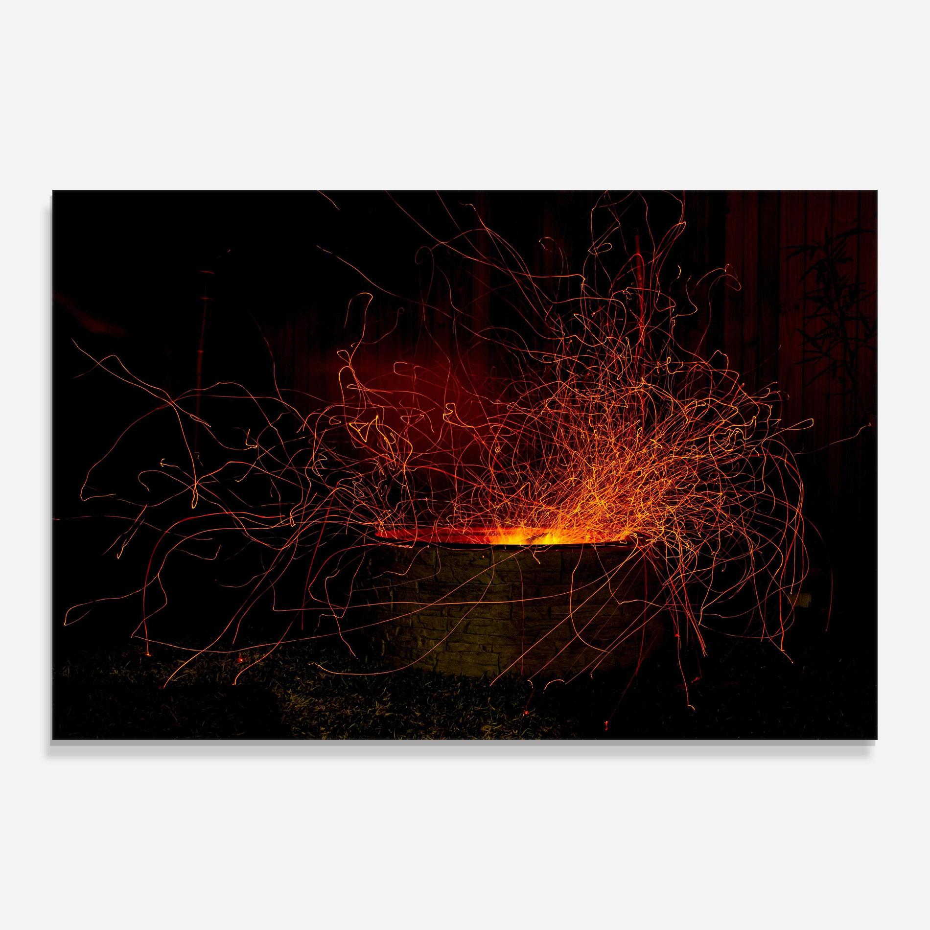 Üvegkép Fire Drawing Effect mockup 0