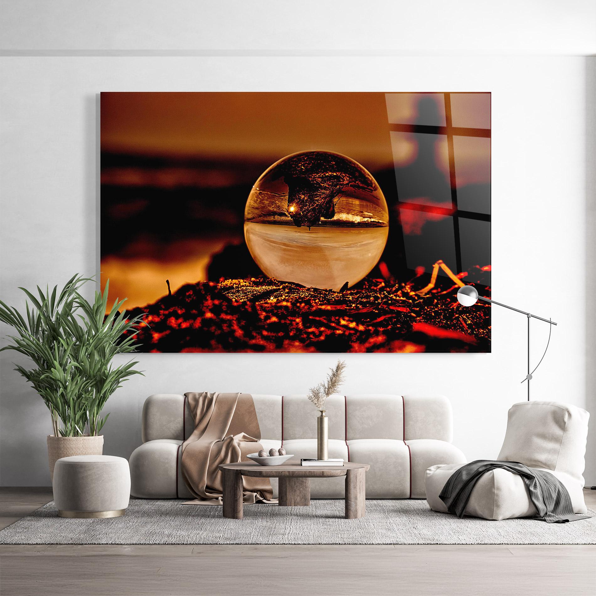 Üvegkép Fire Glass Ball mockup 9