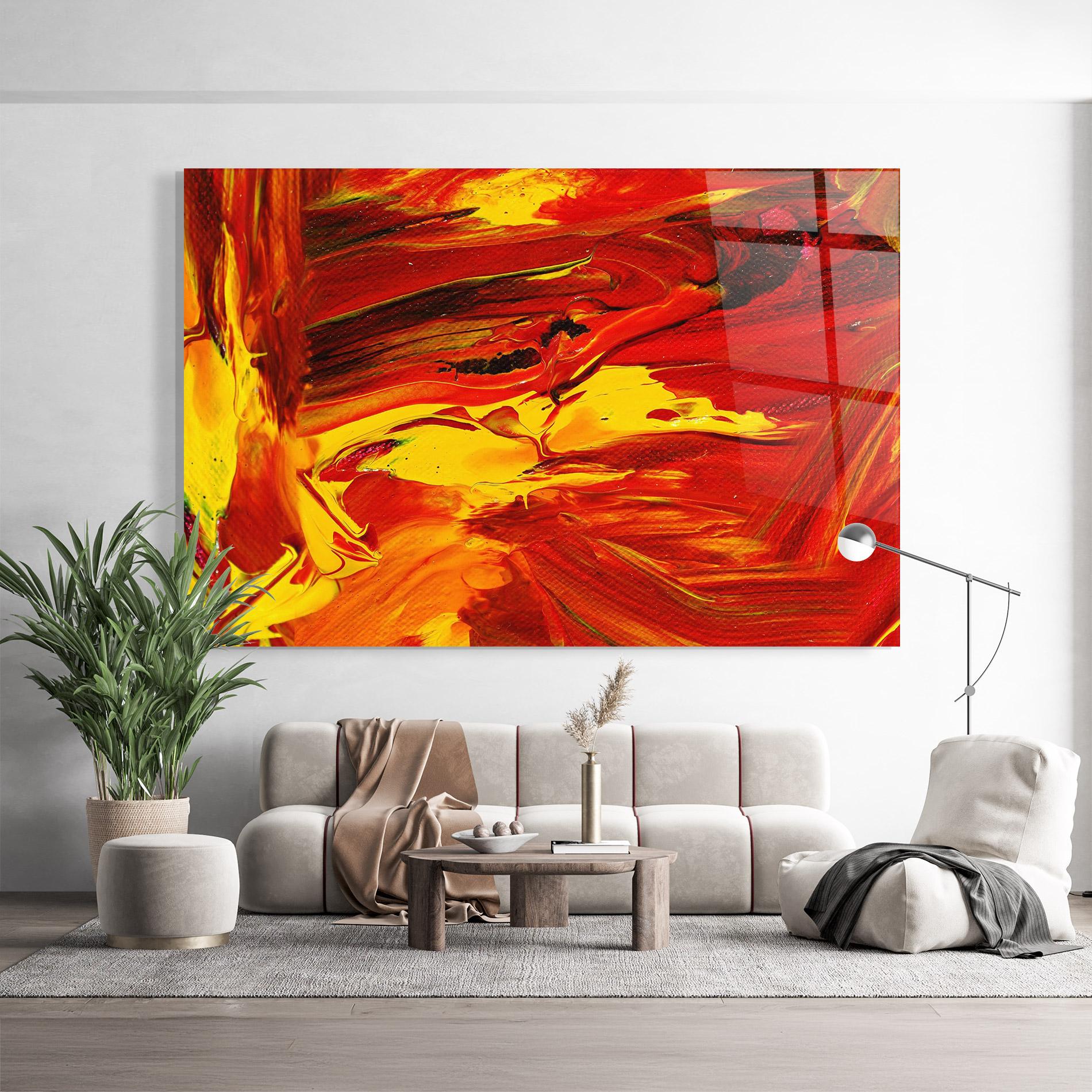 Üvegkép Fire Painting mockup 9
