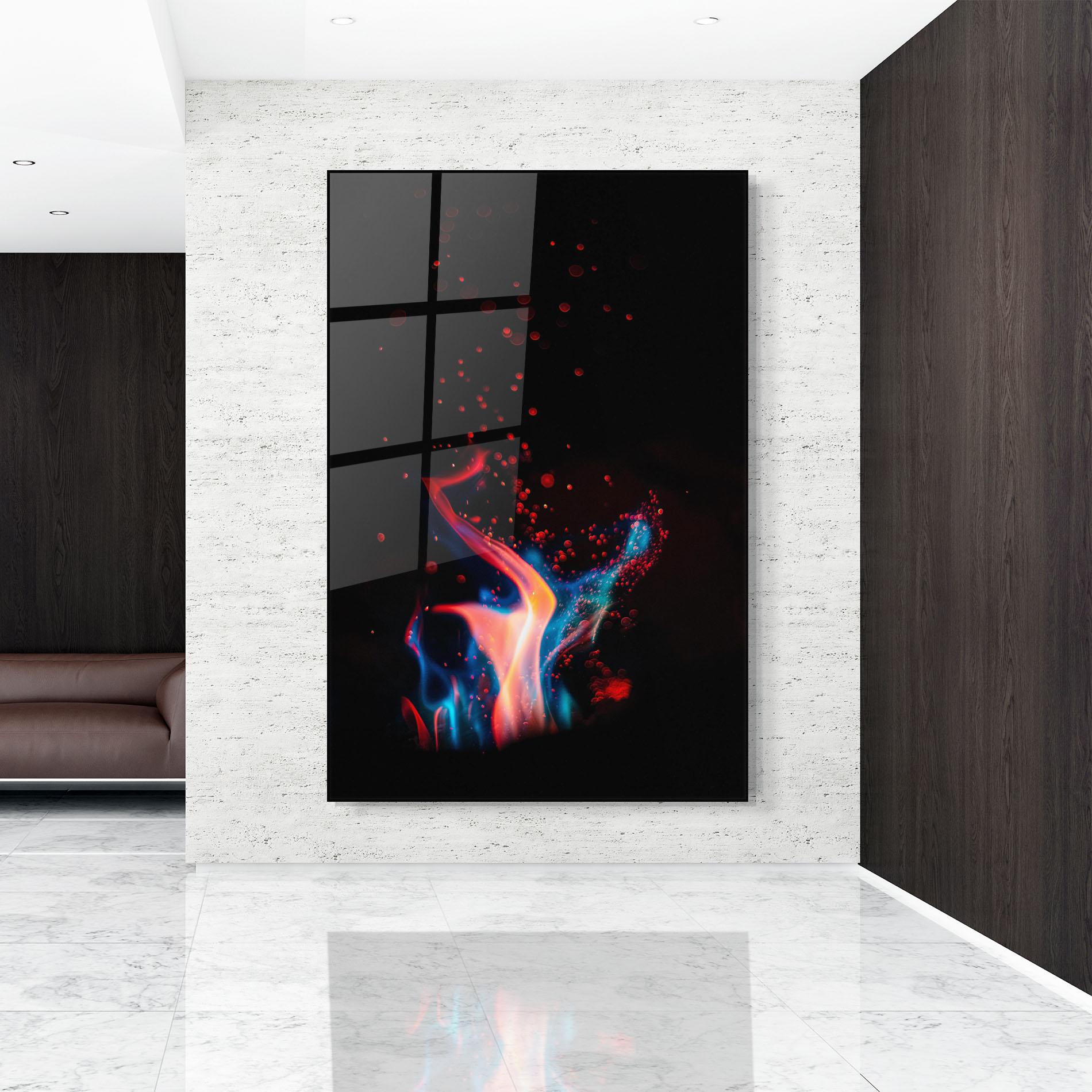 Üvegkép Blue Pink Fire mockup 9