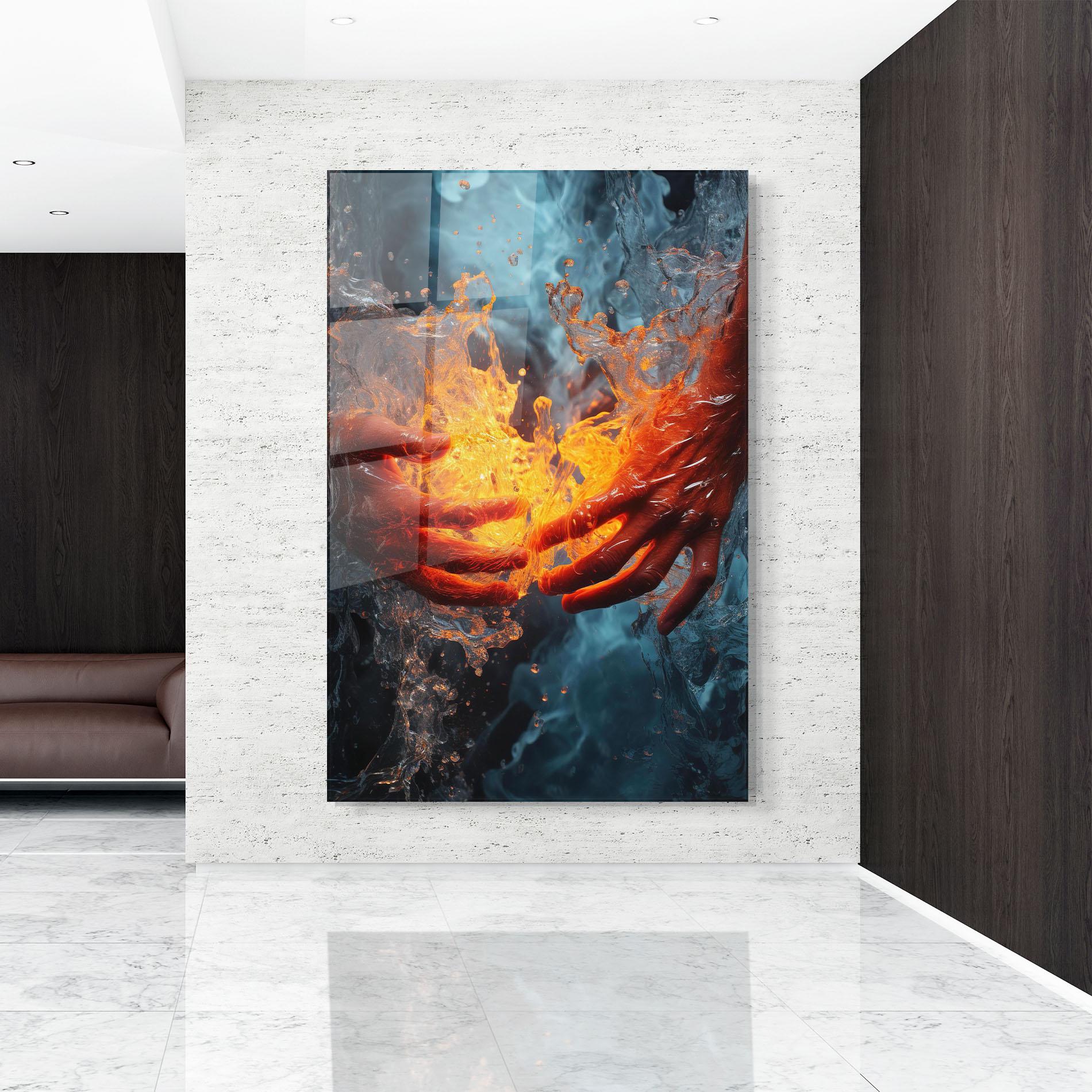 Üvegkép Fire Water mockup 9