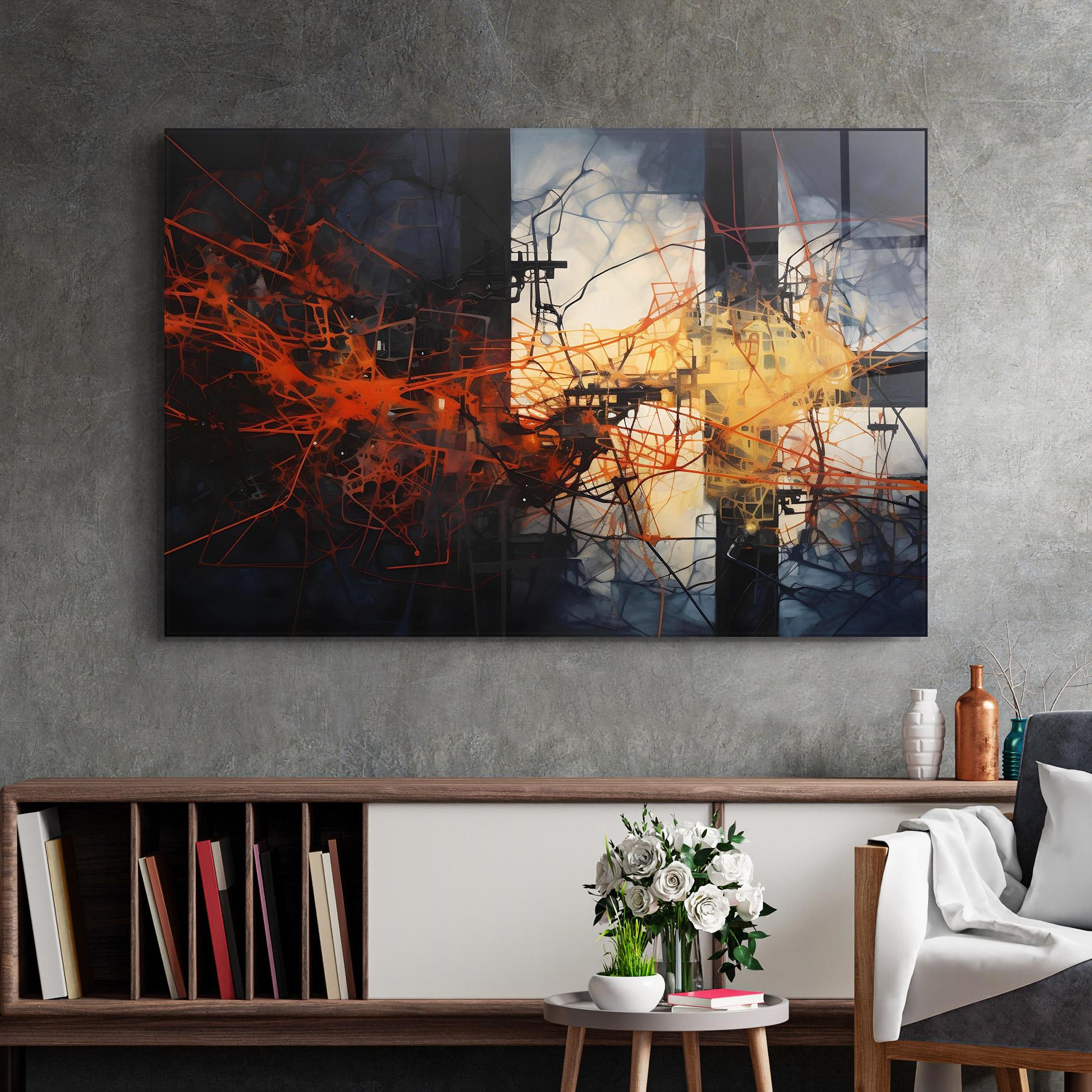 Üvegkép Abstract Fire Style mockup 2