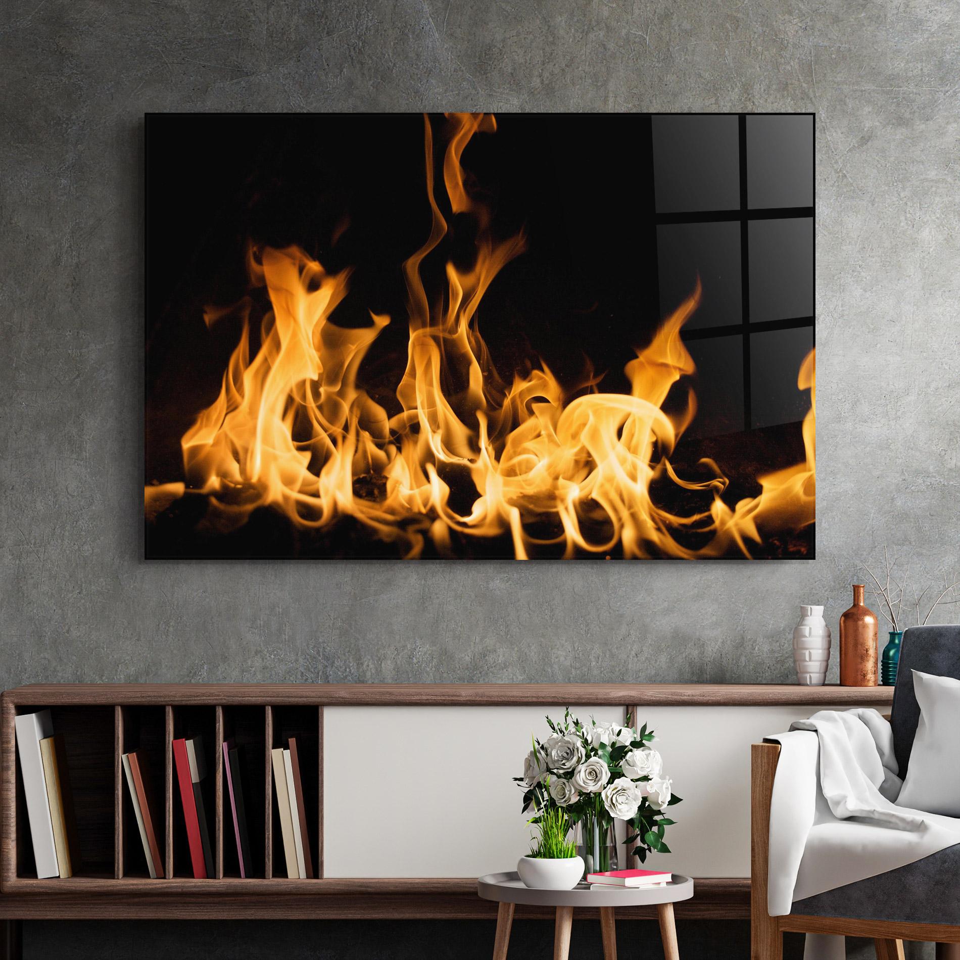 Üvegkép Bright Flame mockup 2