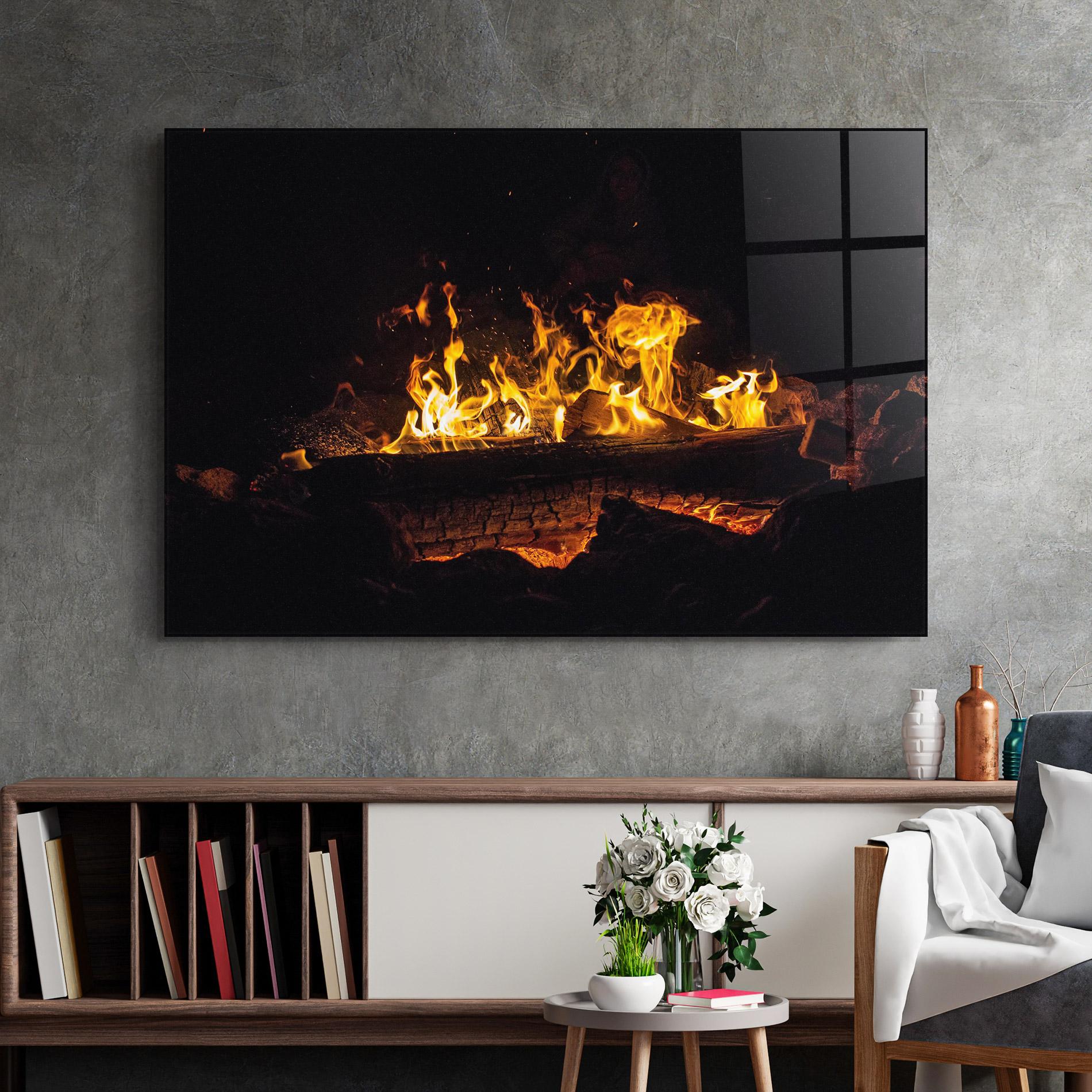 Üvegkép Fire Wood mockup 2