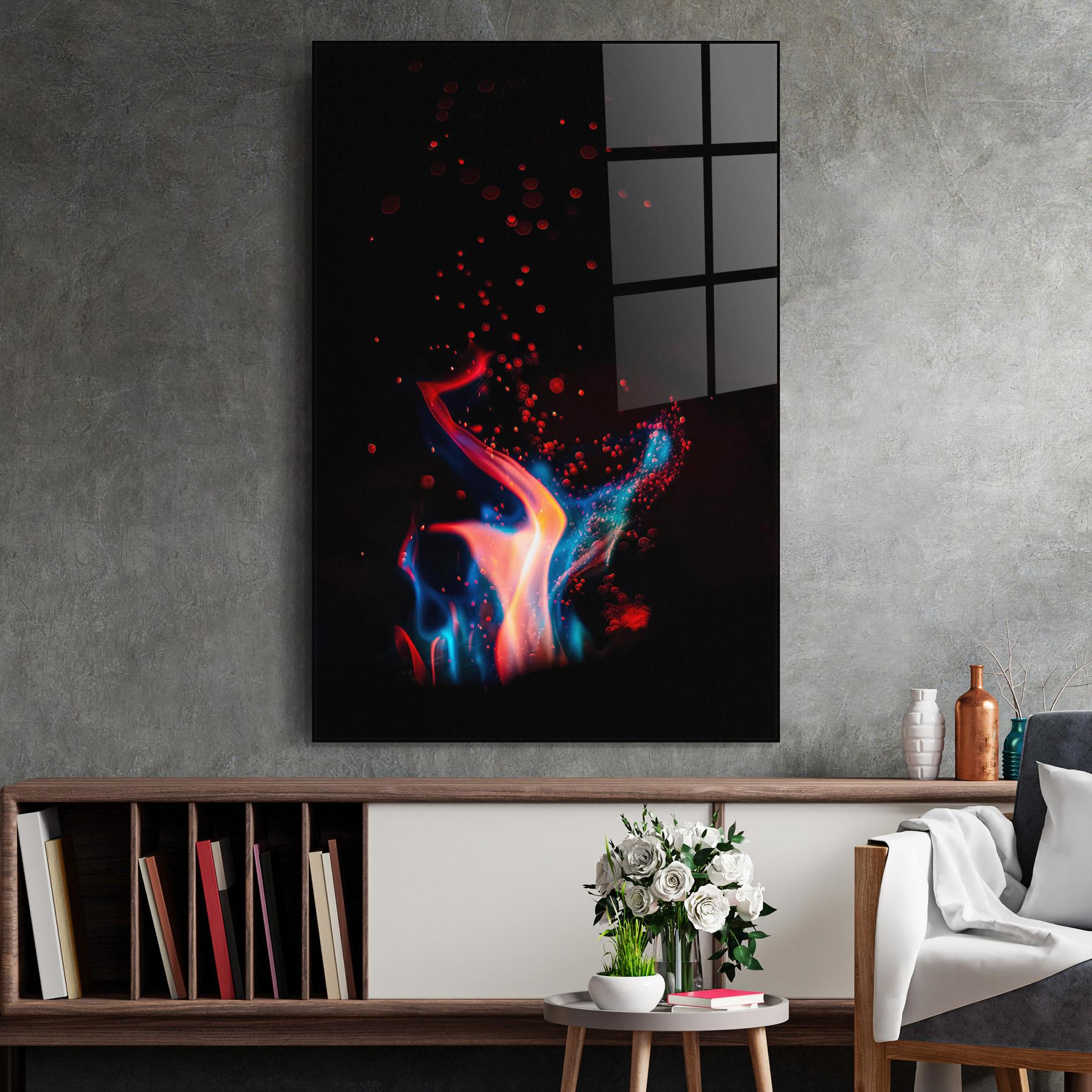 Üvegkép Blue Pink Fire mockup 2