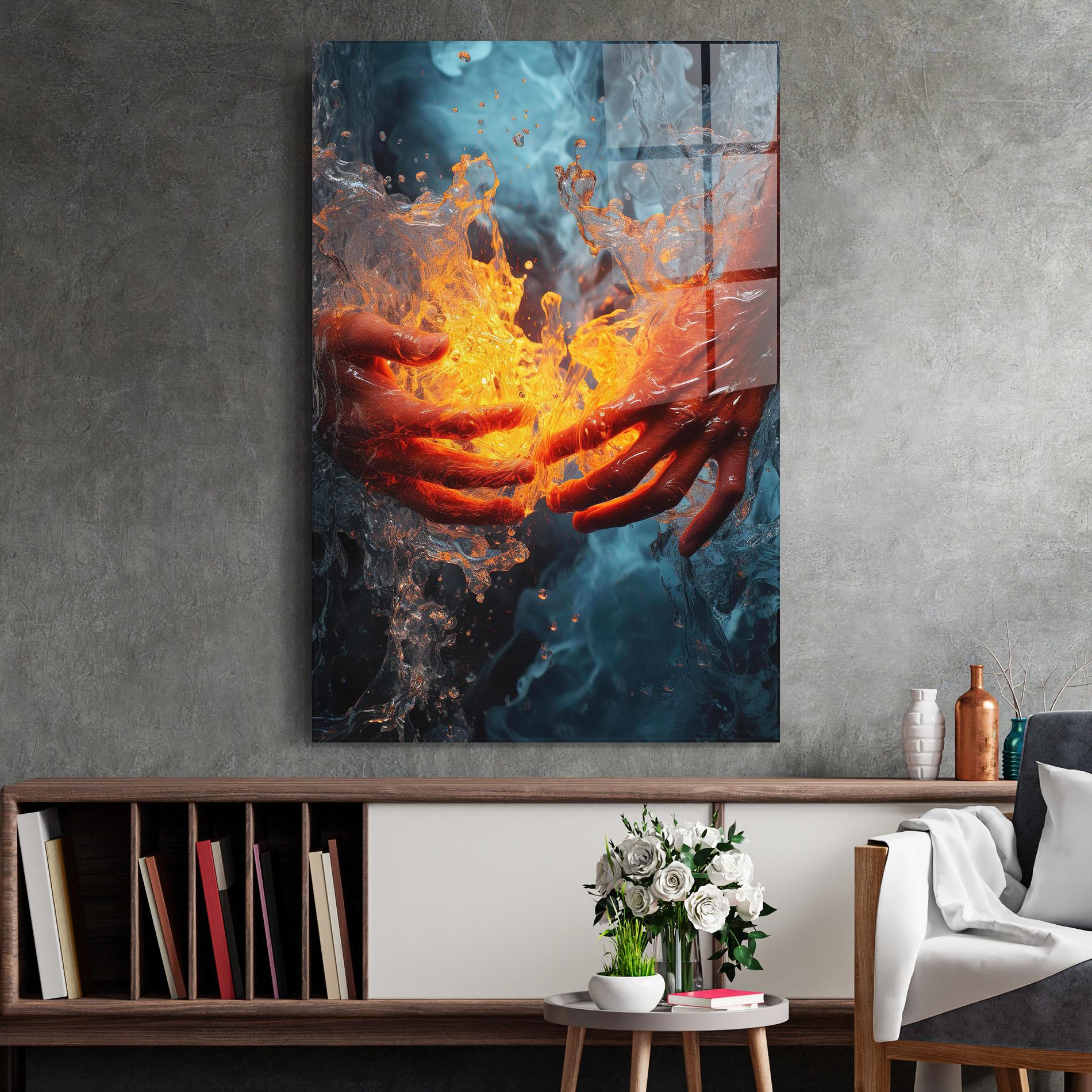 Üvegkép Fire Water mockup 2