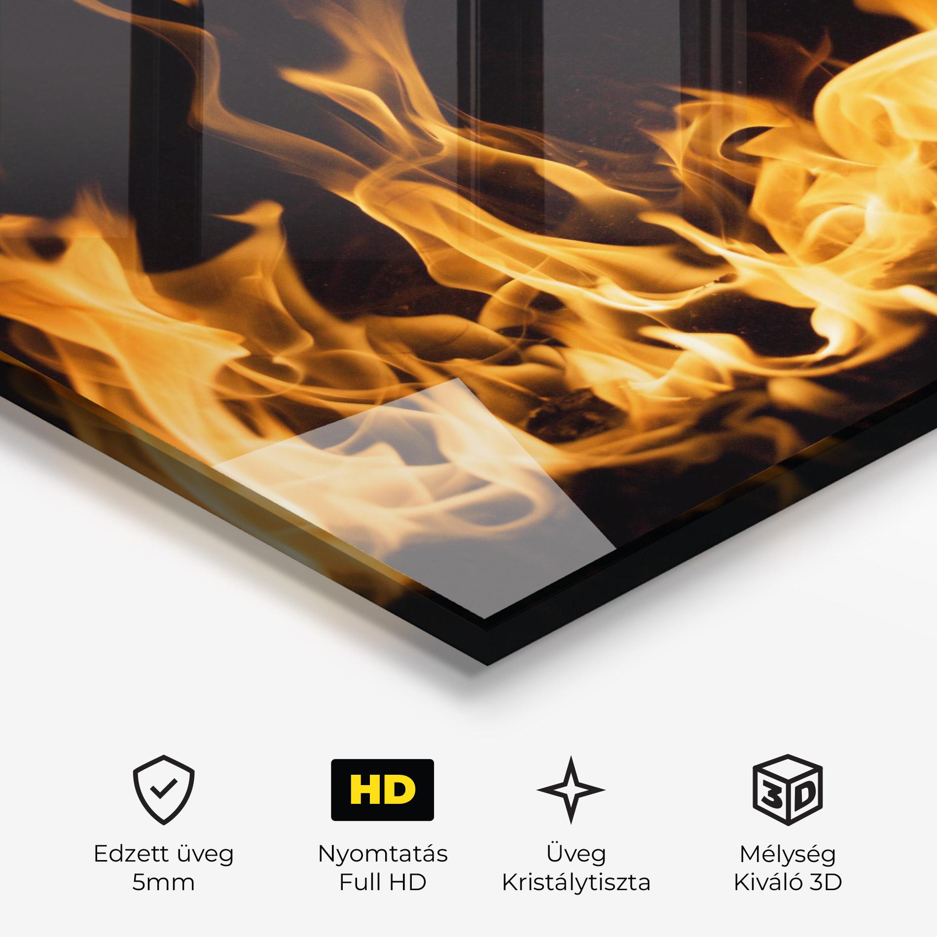 Üvegkép Bright Flame mockup 3