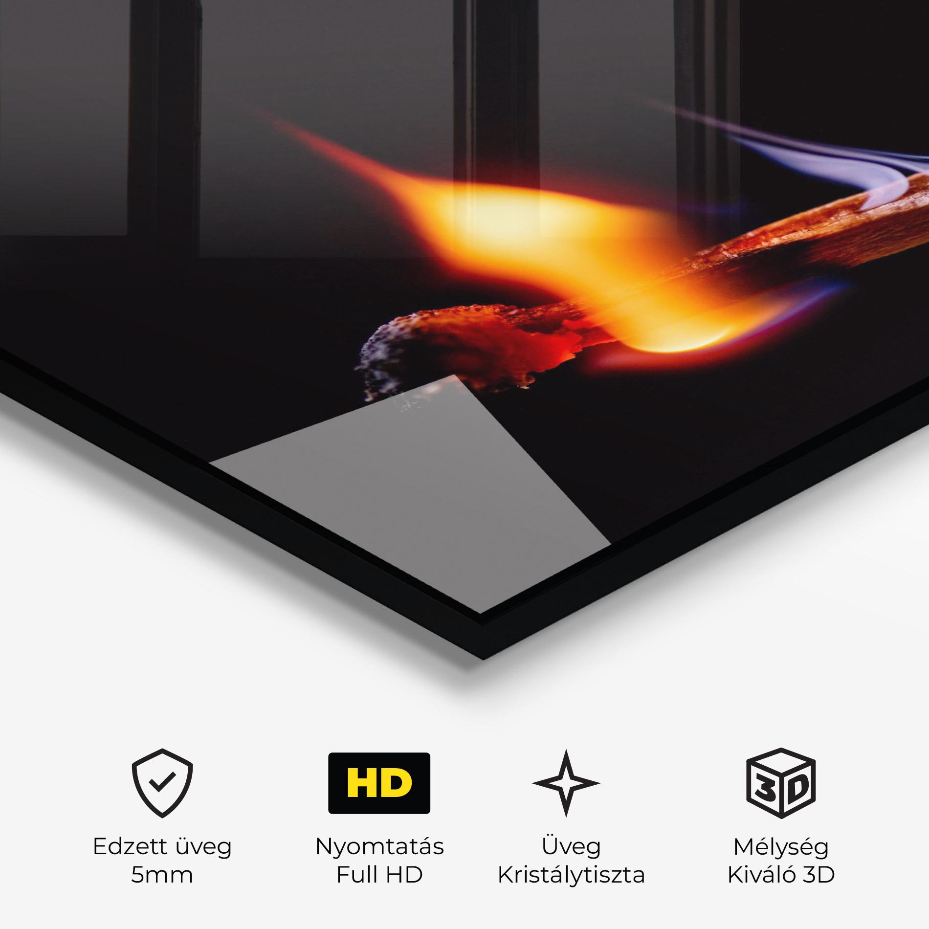 Üvegkép Burning Matchsticks mockup 3