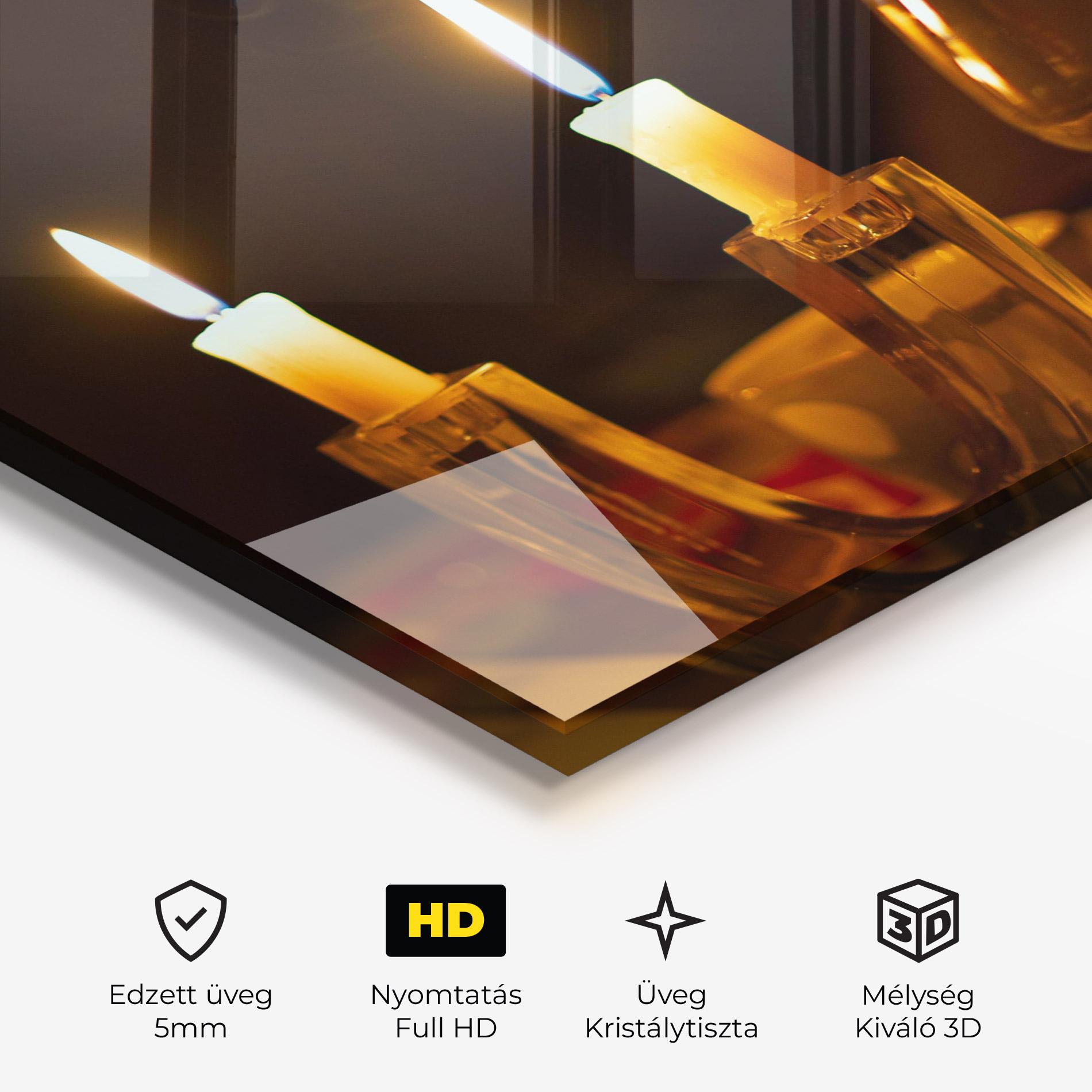 Üvegkép Candle Light mockup 3