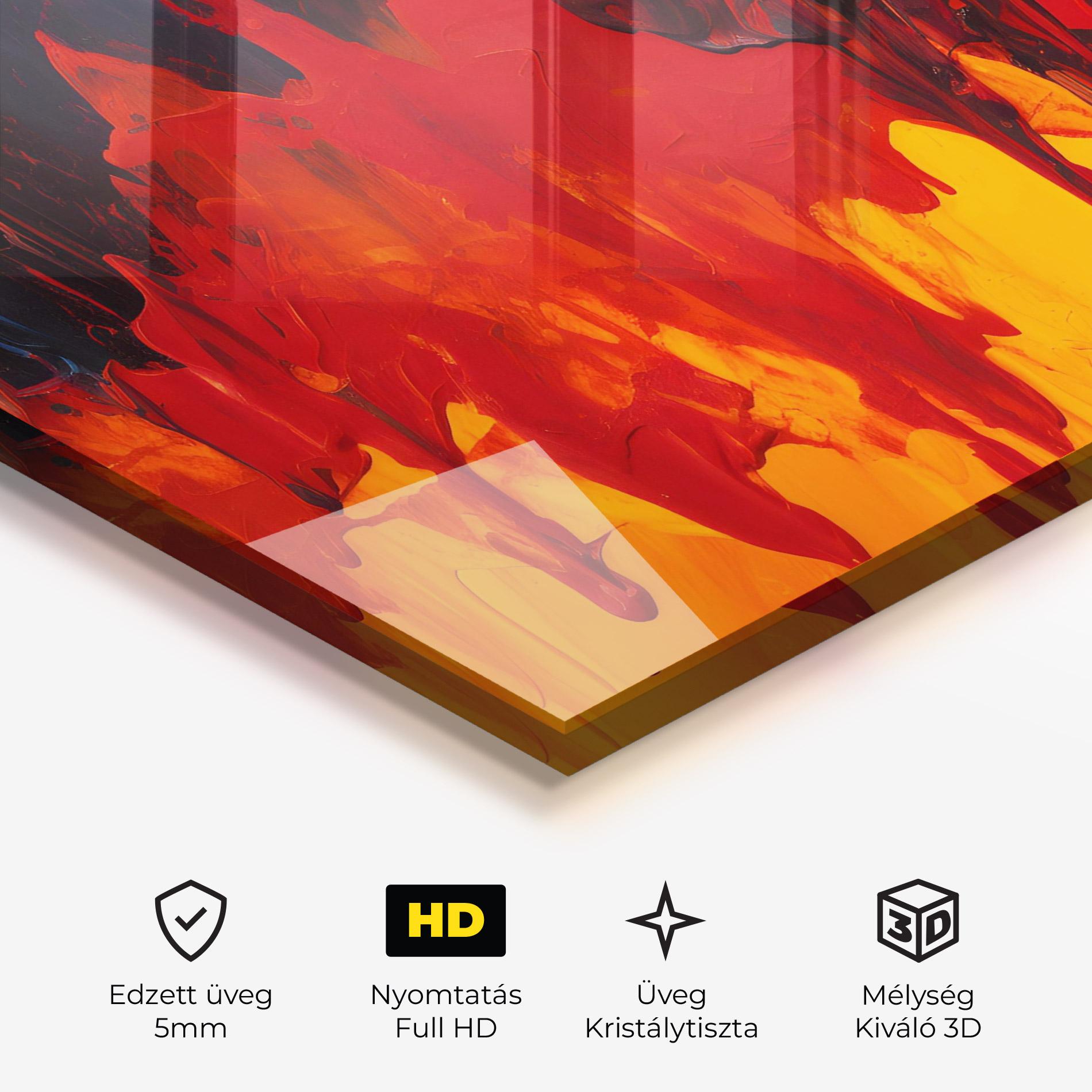 Üvegkép Colorful Fire Art mockup 3