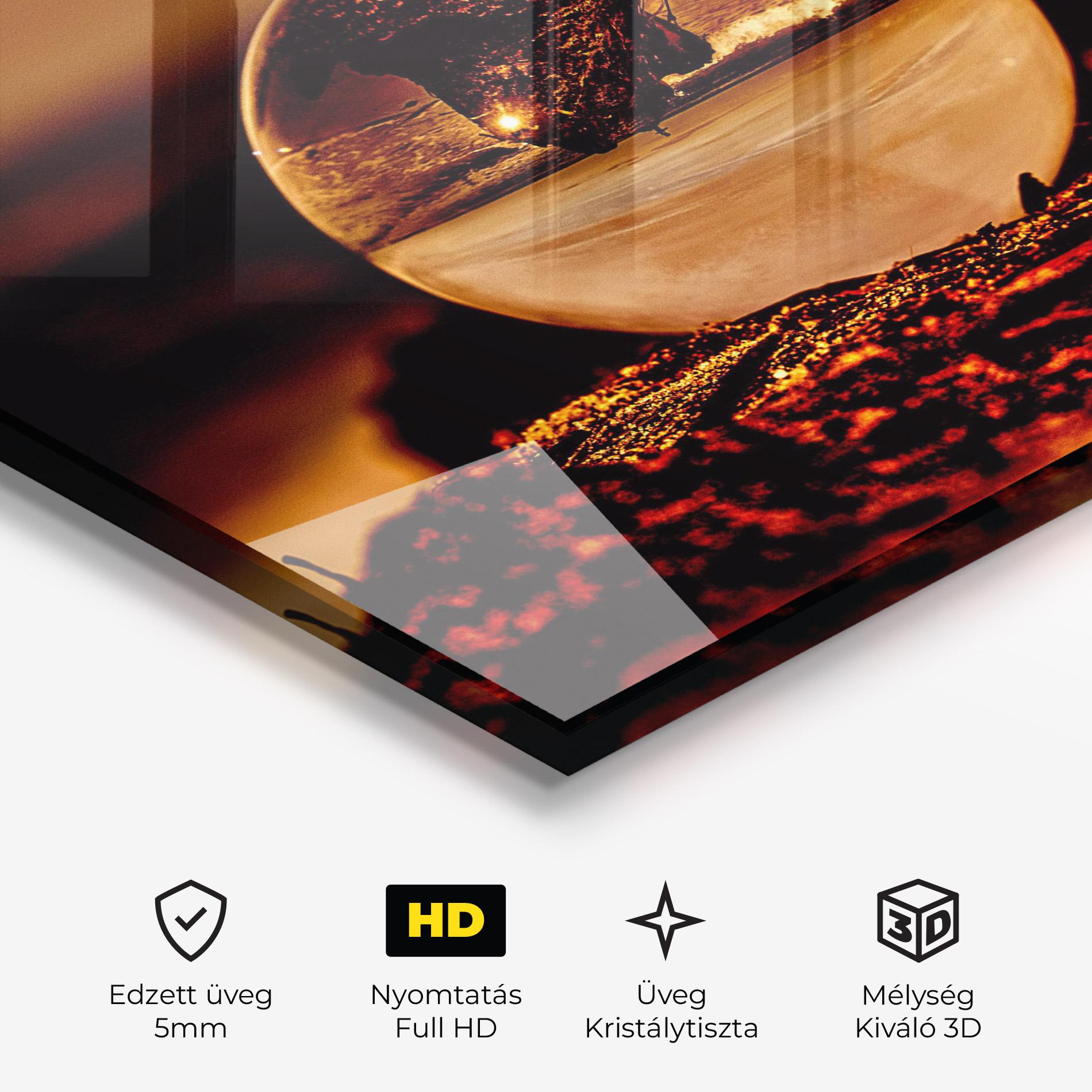 Üvegkép Fire Glass Ball mockup 3