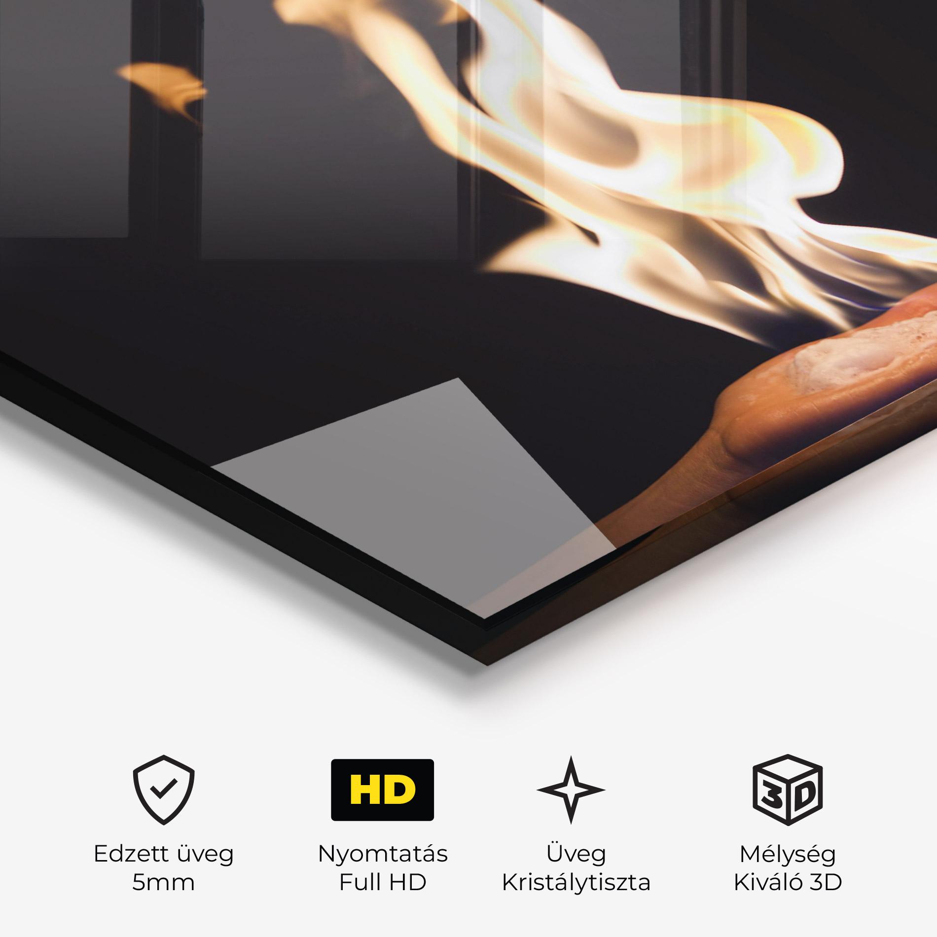 Üvegkép Fire Palm mockup 3