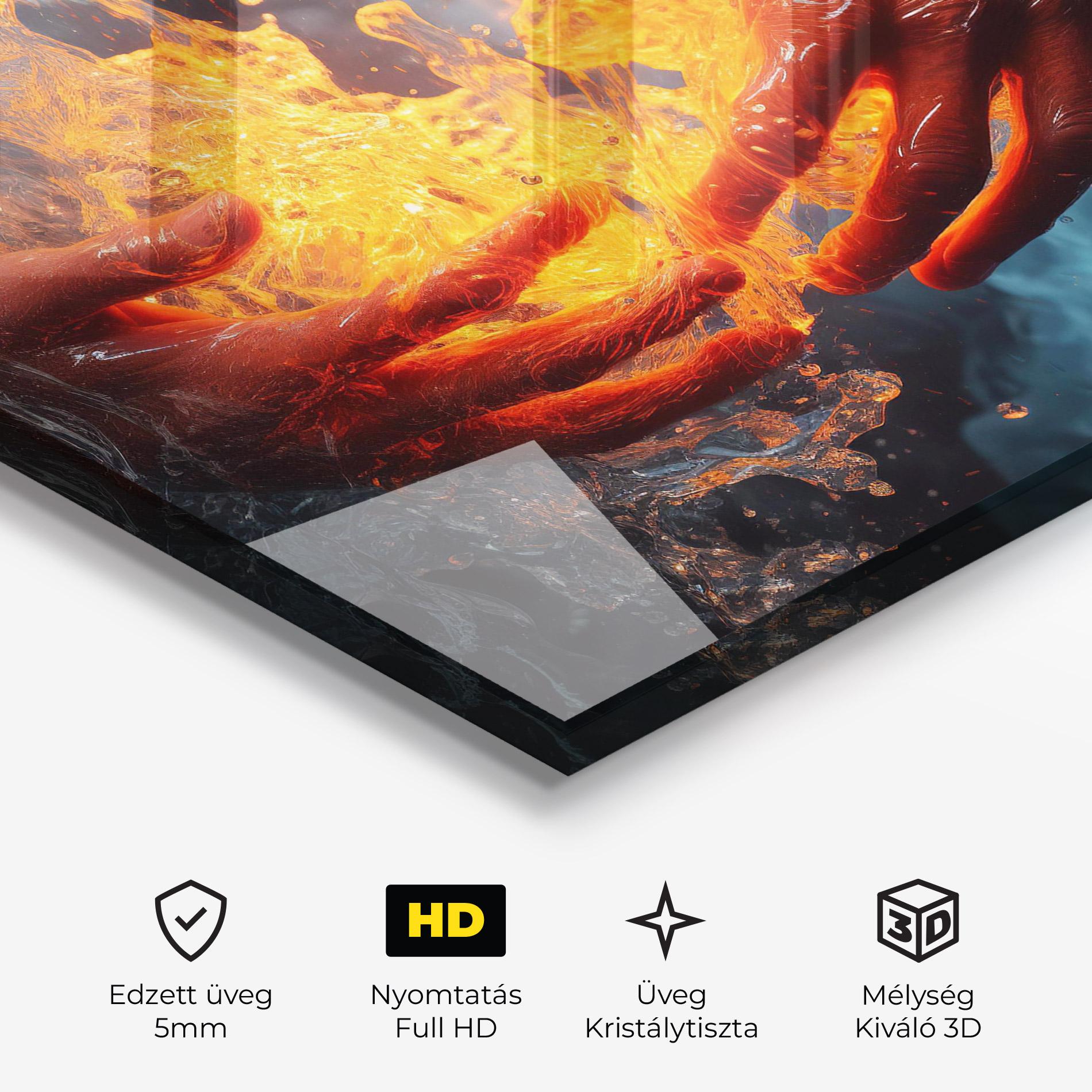 Üvegkép Fire Water mockup 3