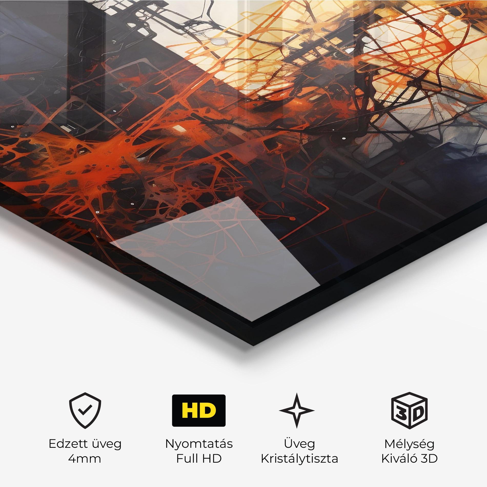 Üvegkép Abstract Fire Style mockup 3