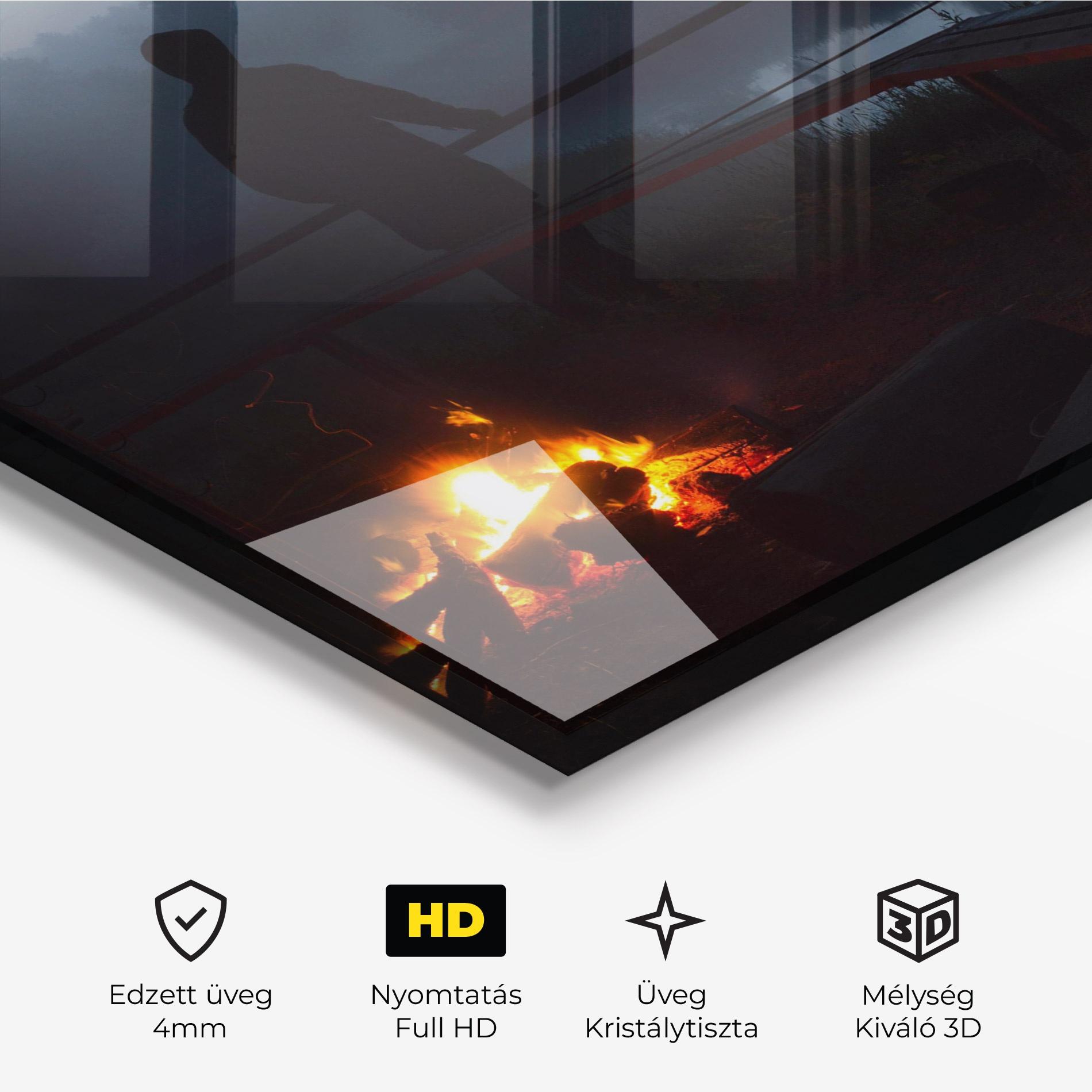 Üvegkép Beautiful Fire View mockup 3