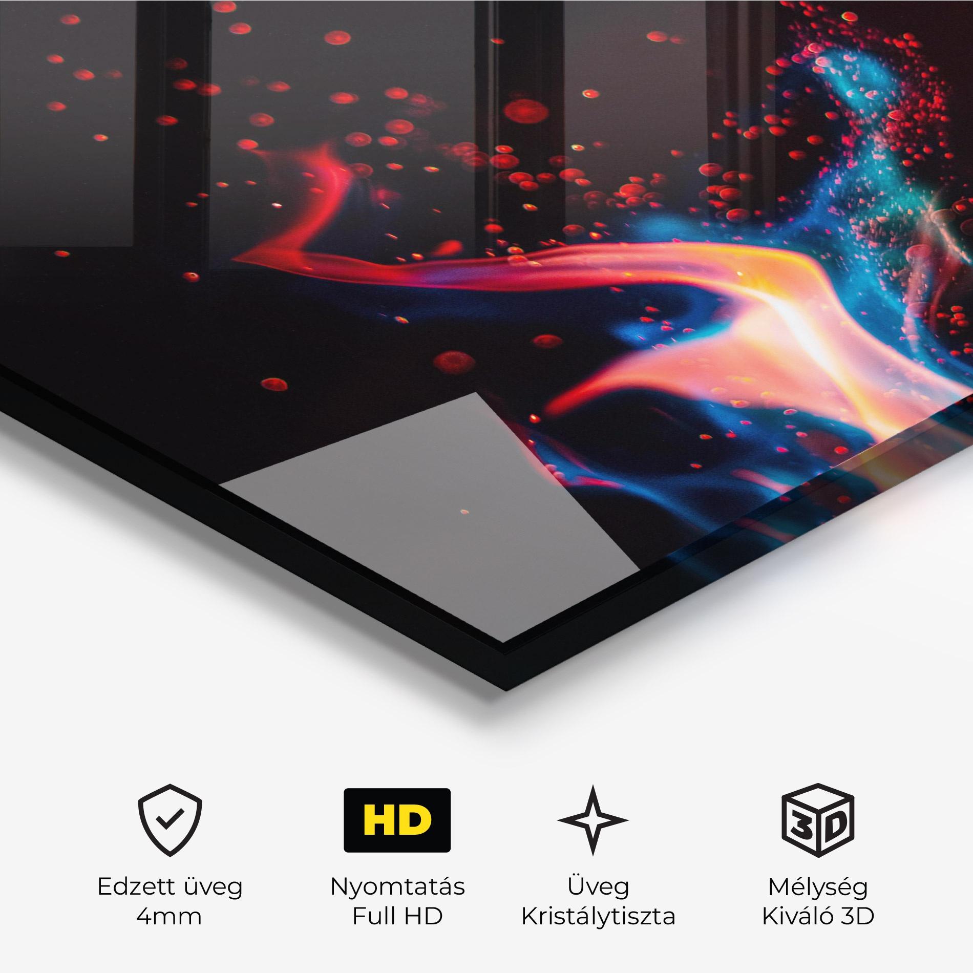 Üvegkép Blue Pink Fire mockup 3