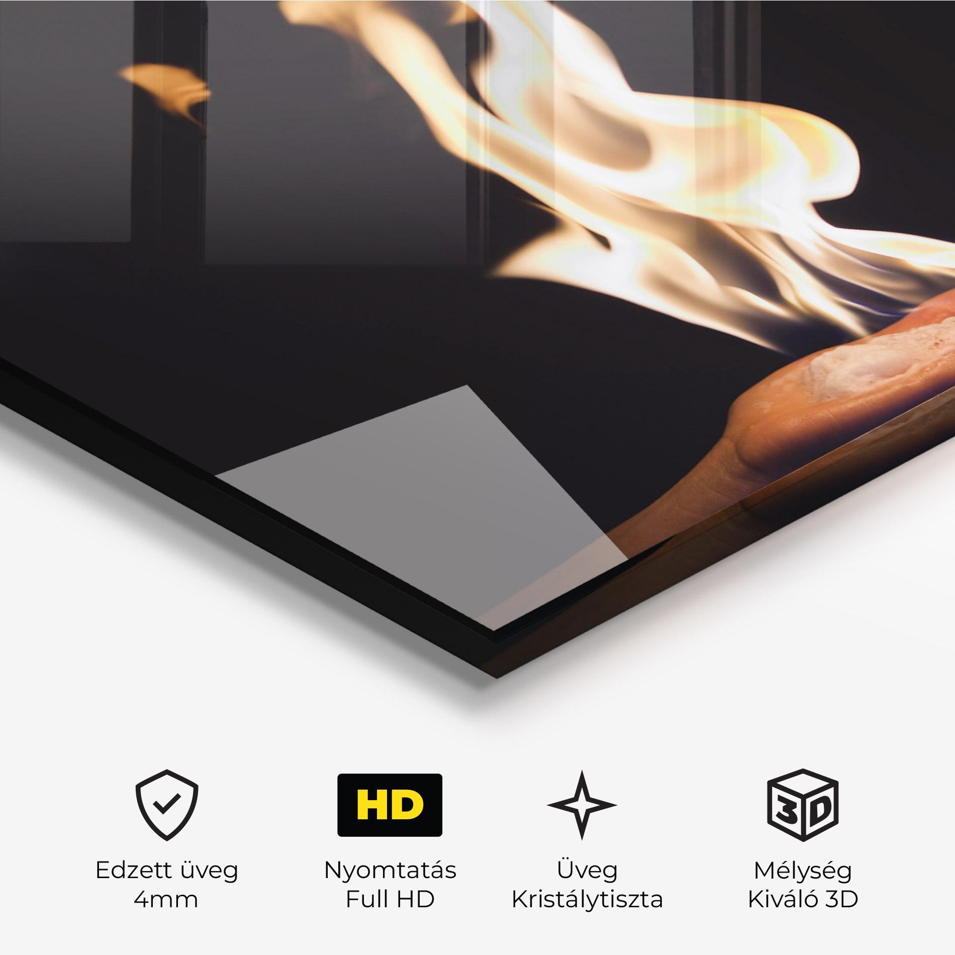 Üvegkép Fire Palm mockup 3
