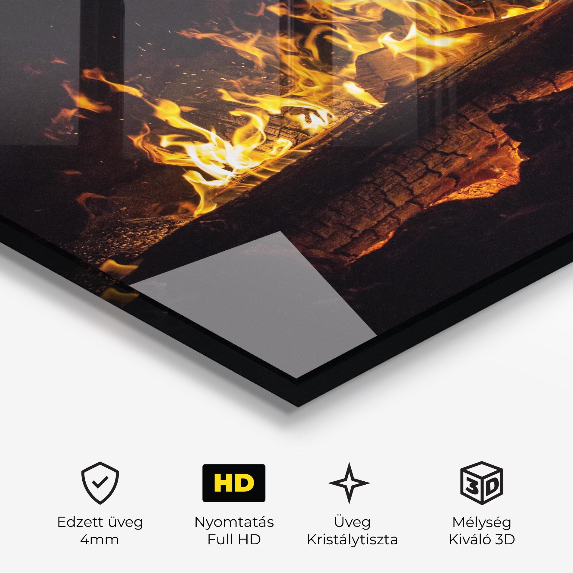 Üvegkép Fire Wood mockup 3
