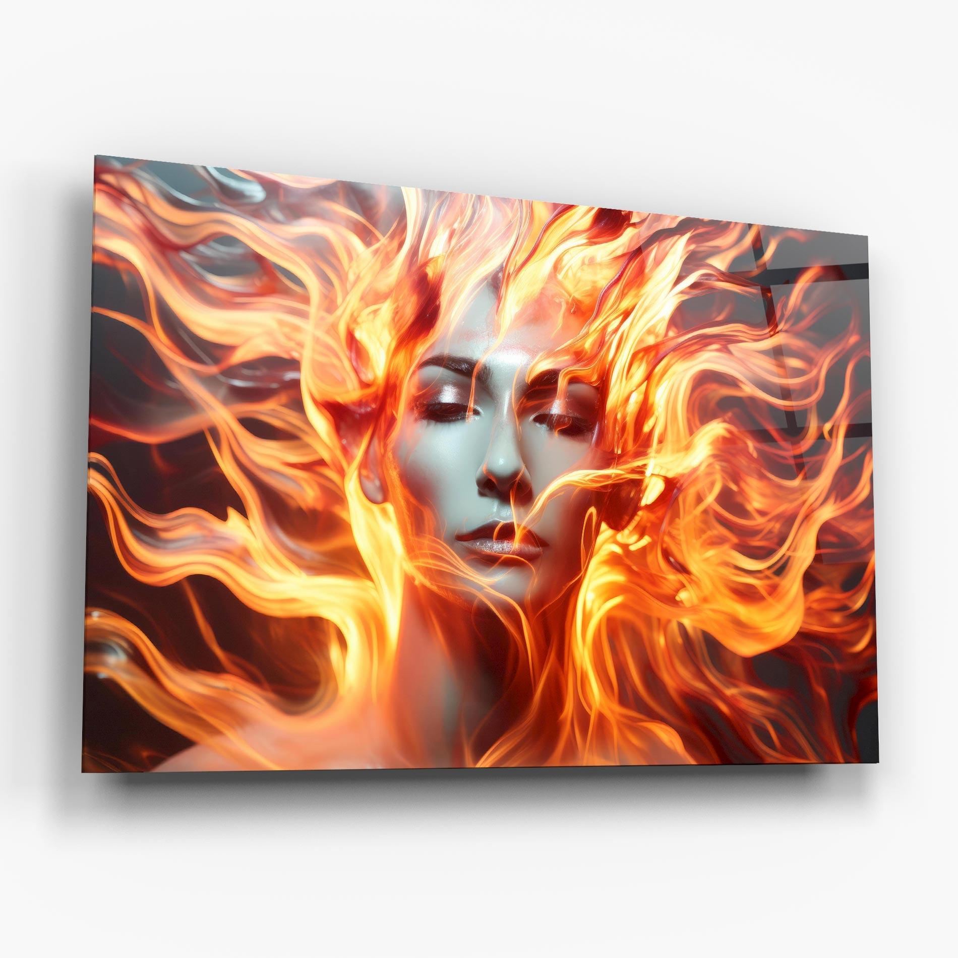 Üvegkép Fire Hair mockup 6