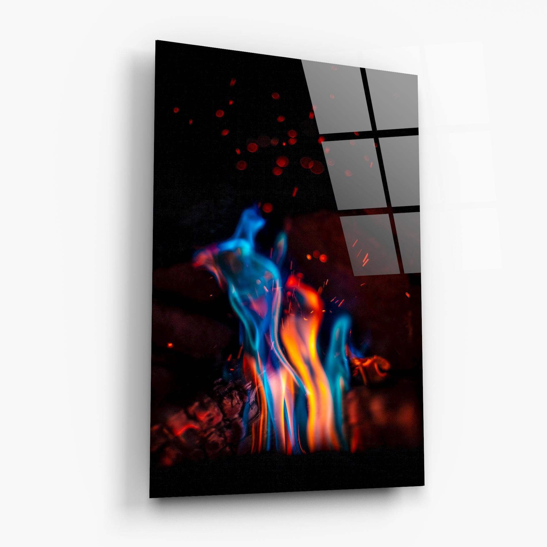 Üvegkép Blue Orange Fire mockup 6