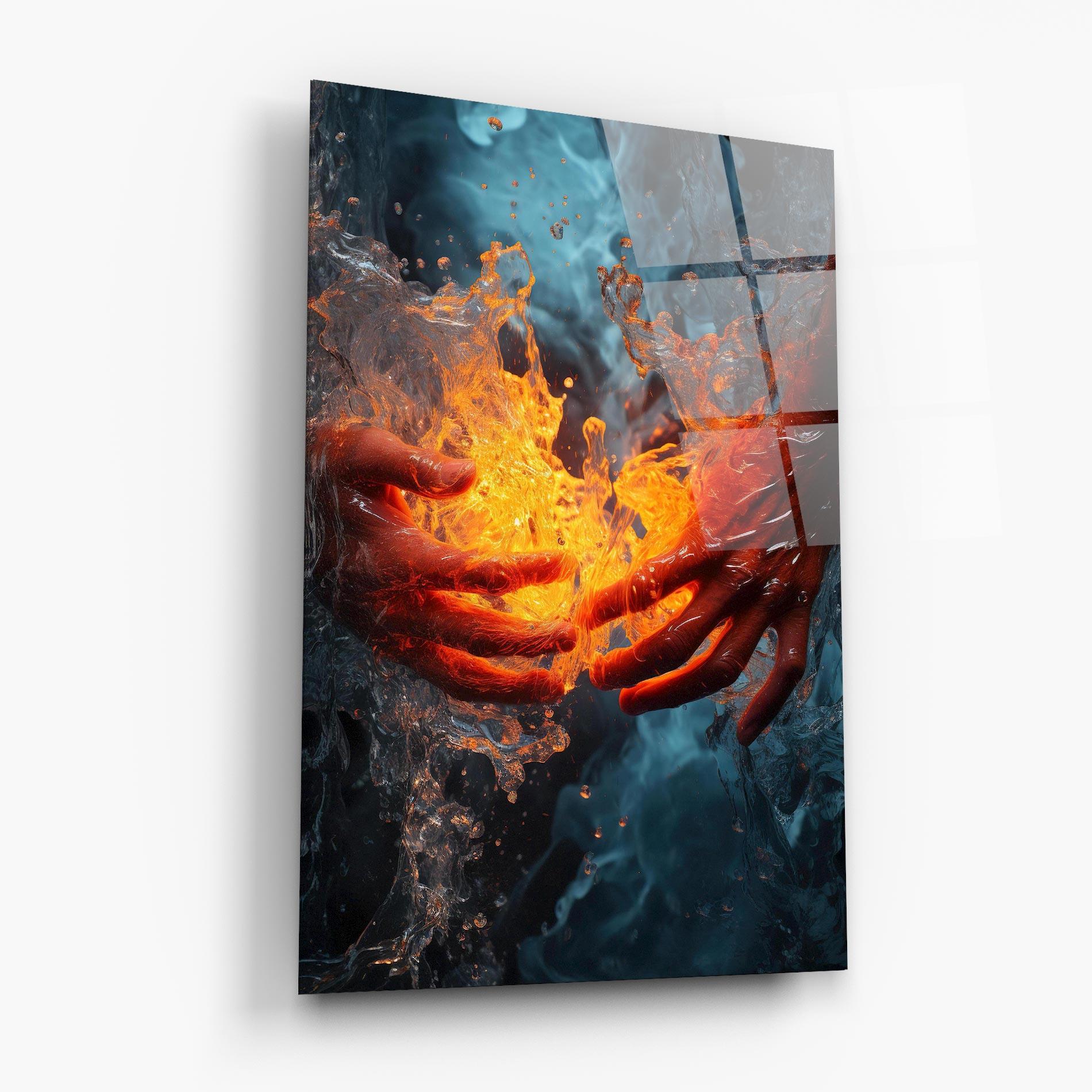 Üvegkép Fire Water mockup 6