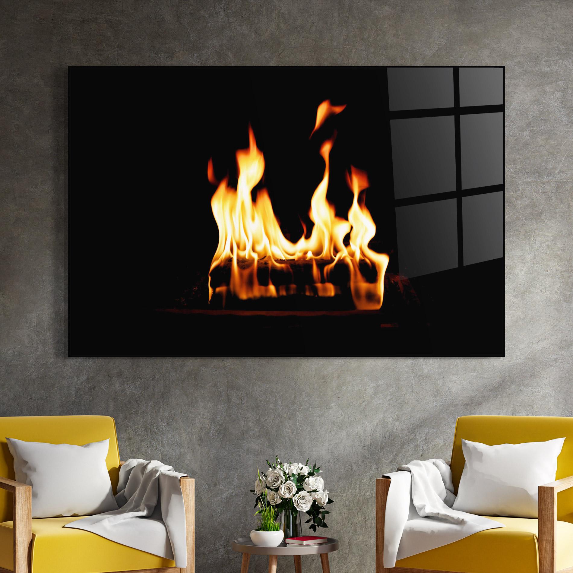 Üvegkép Calm Fire mockup 4