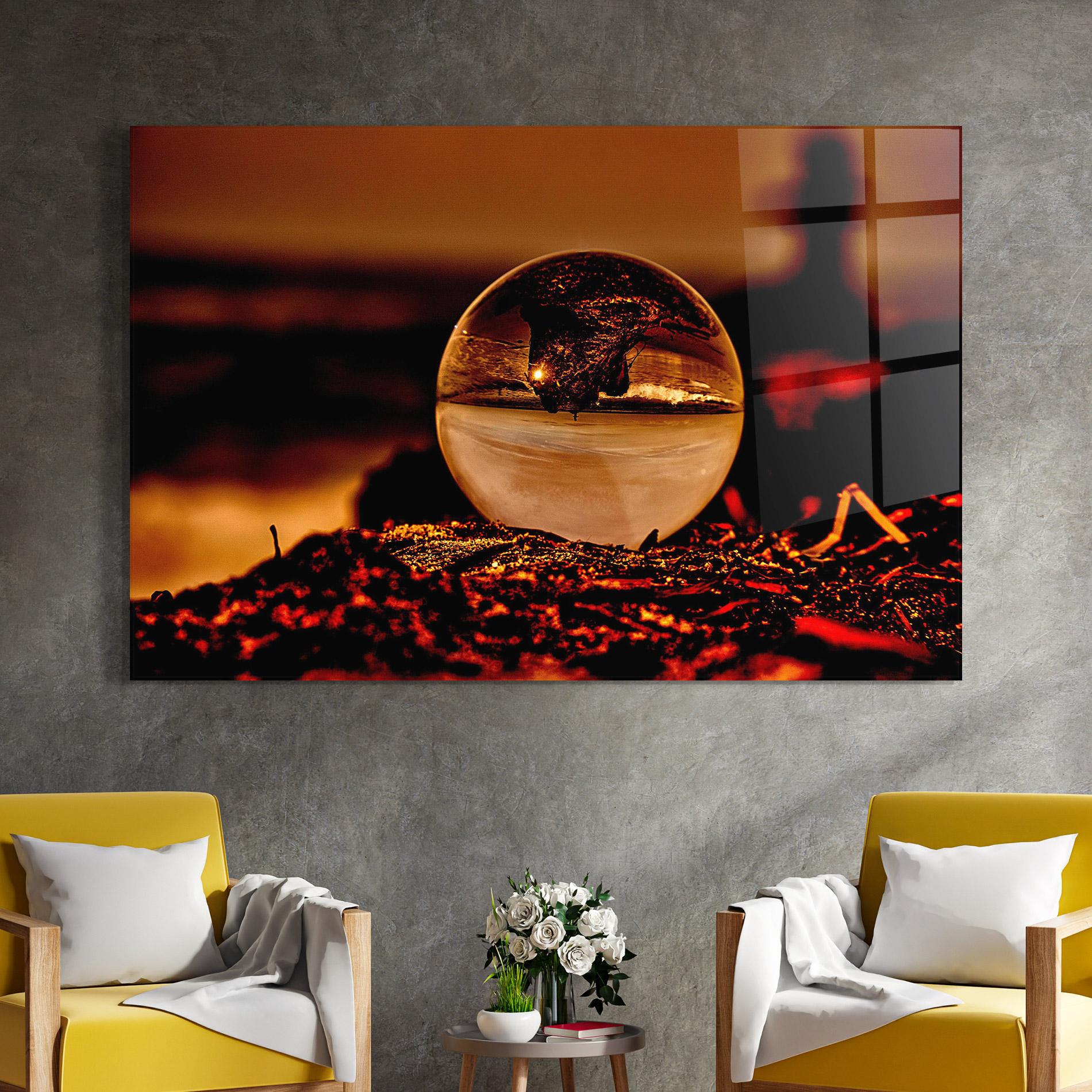 Üvegkép Fire Glass Ball mockup 4