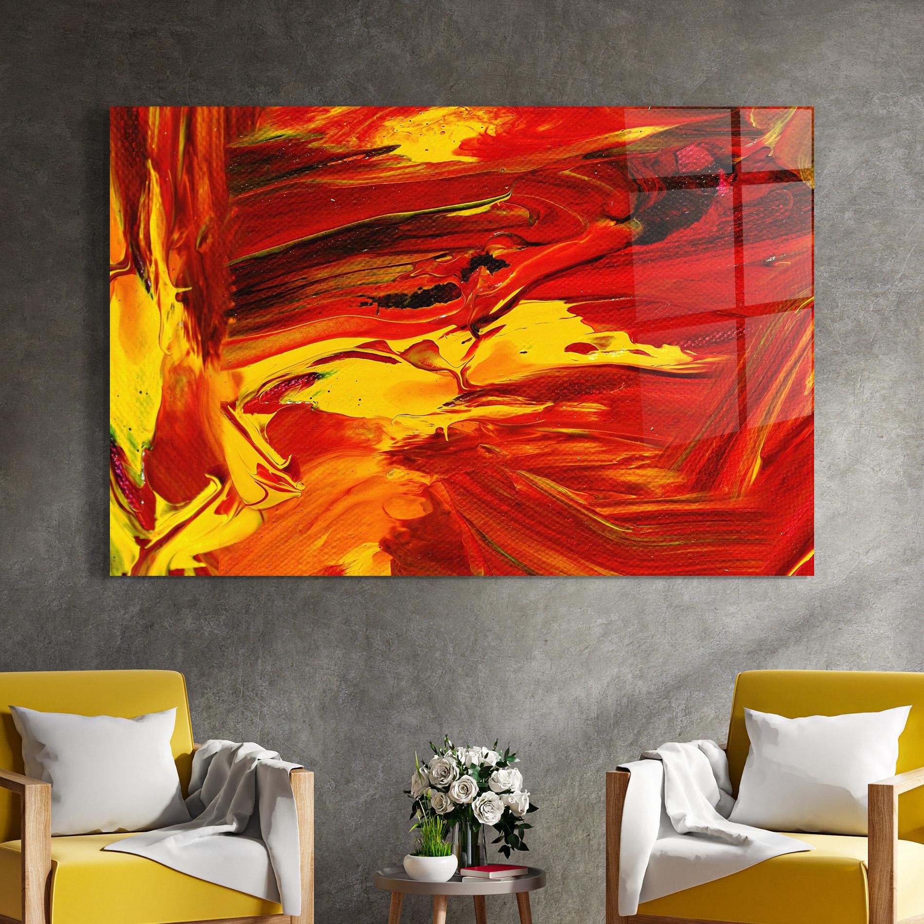 Üvegkép Fire Painting mockup 4