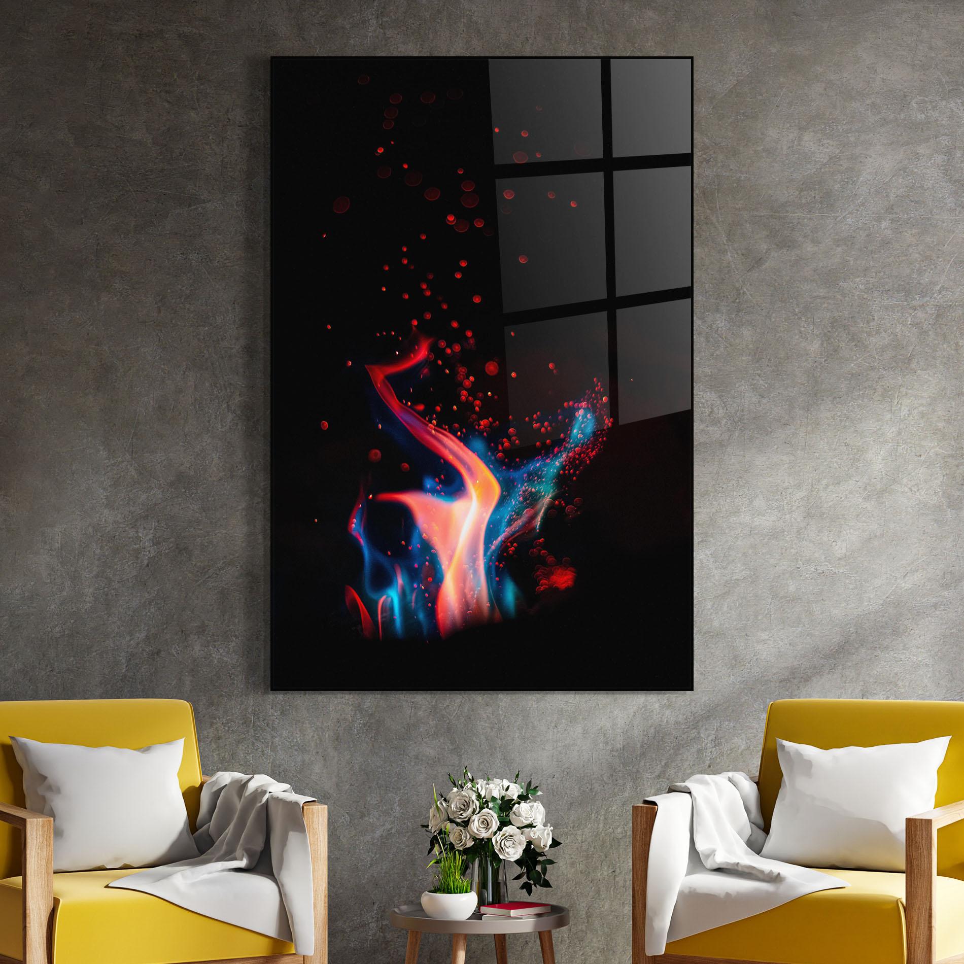 Üvegkép Blue Pink Fire mockup 4