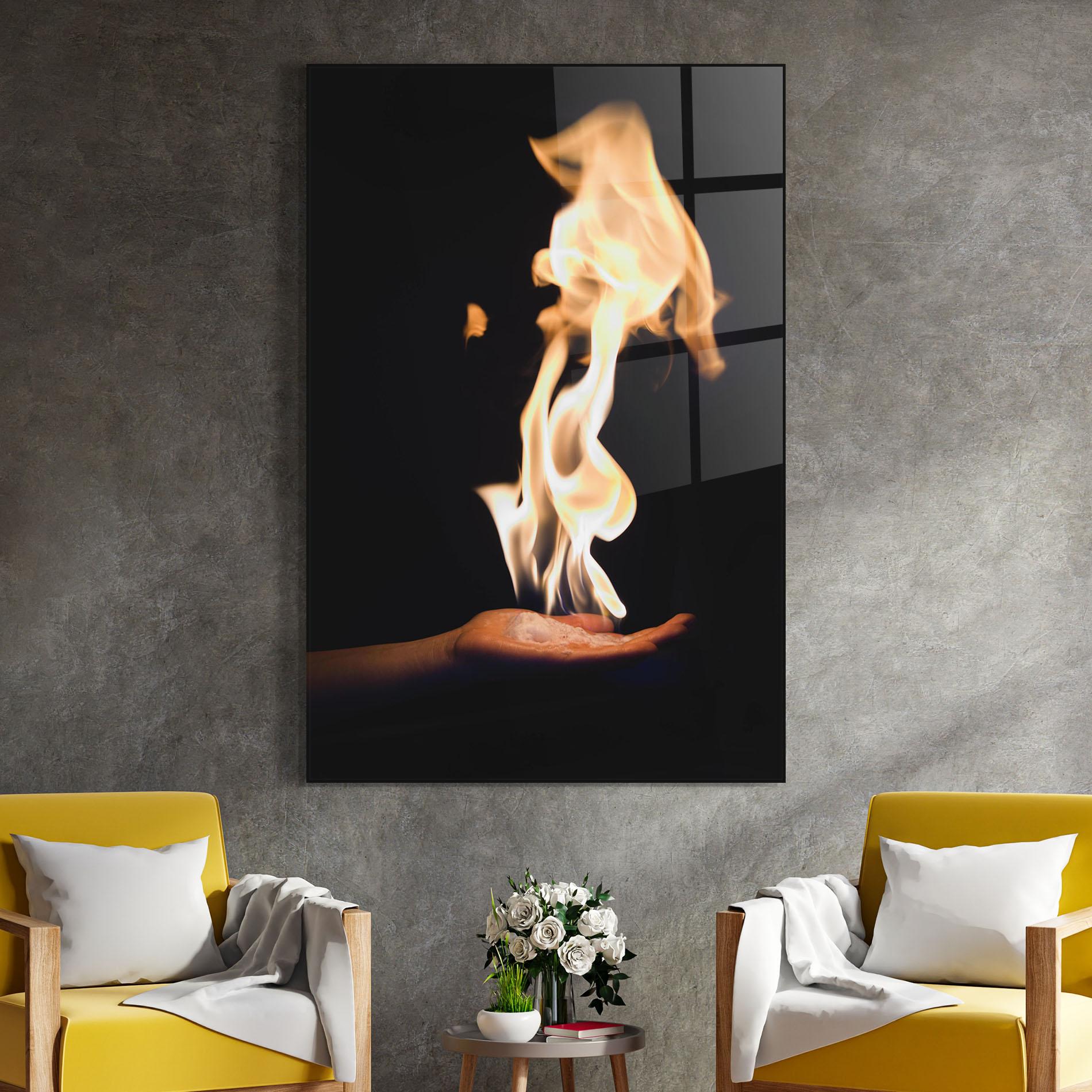 Üvegkép Fire Palm mockup 4