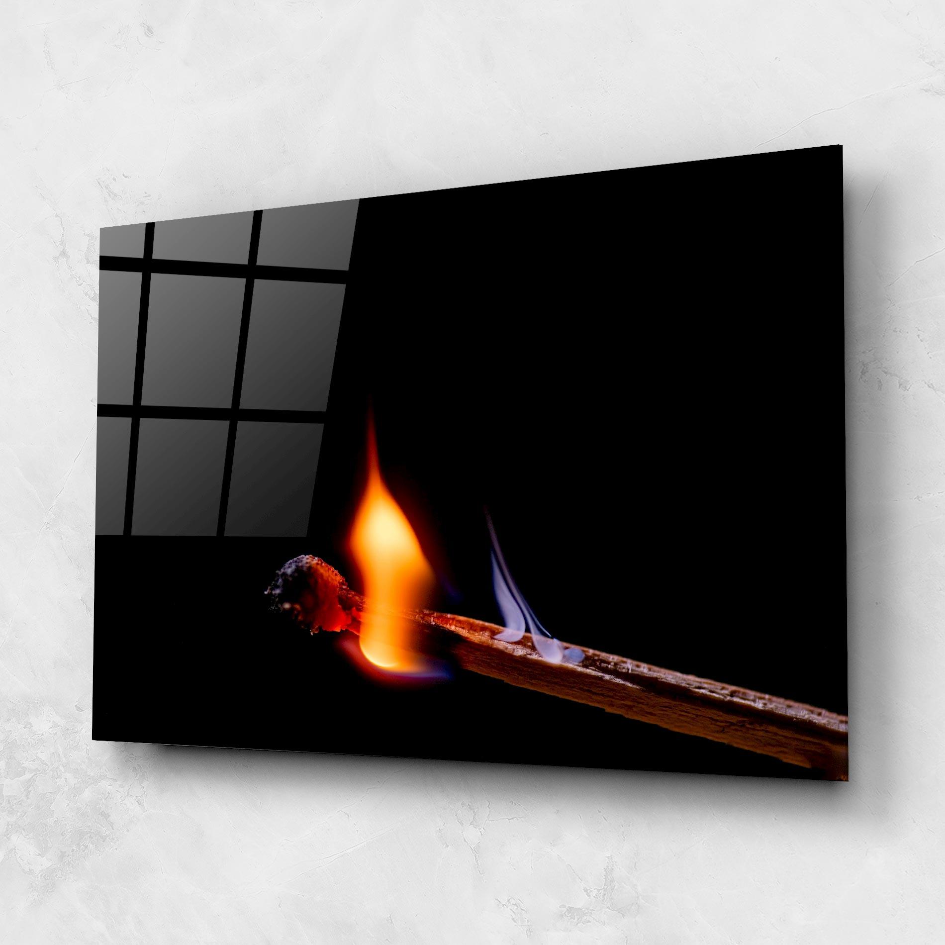 Üvegkép Burning Matchsticks mockup 1