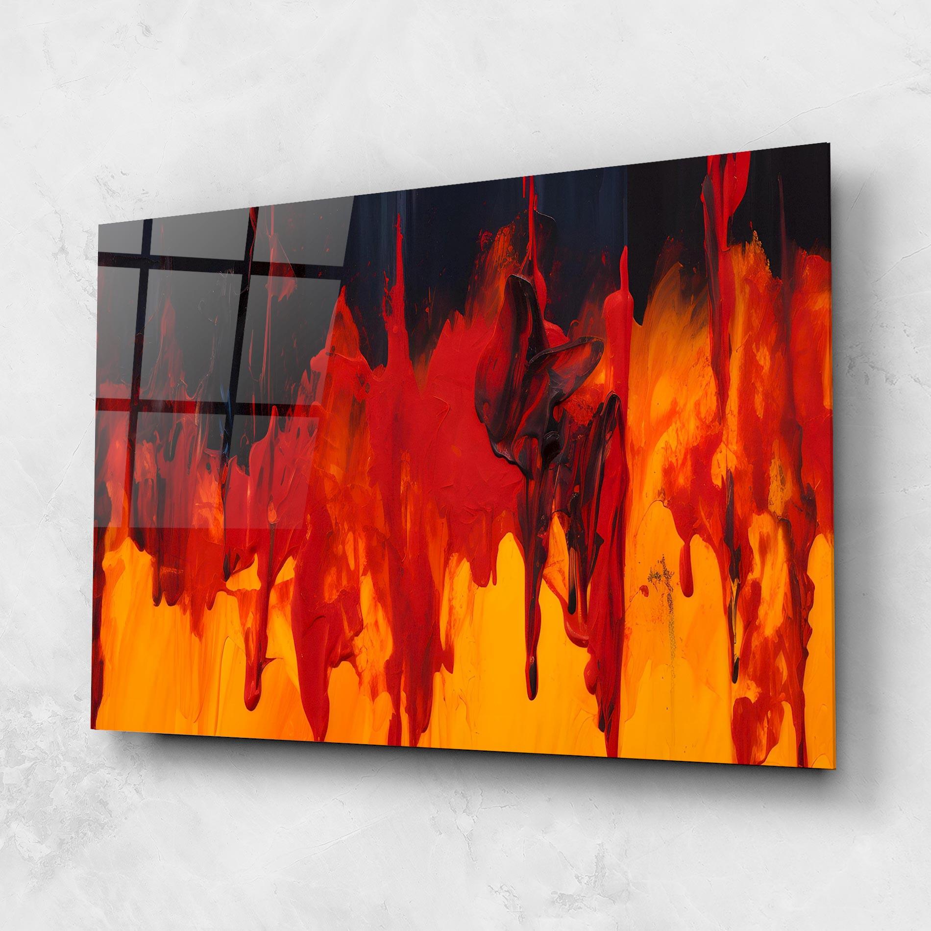 Üvegkép Colorful Fire Art mockup 1